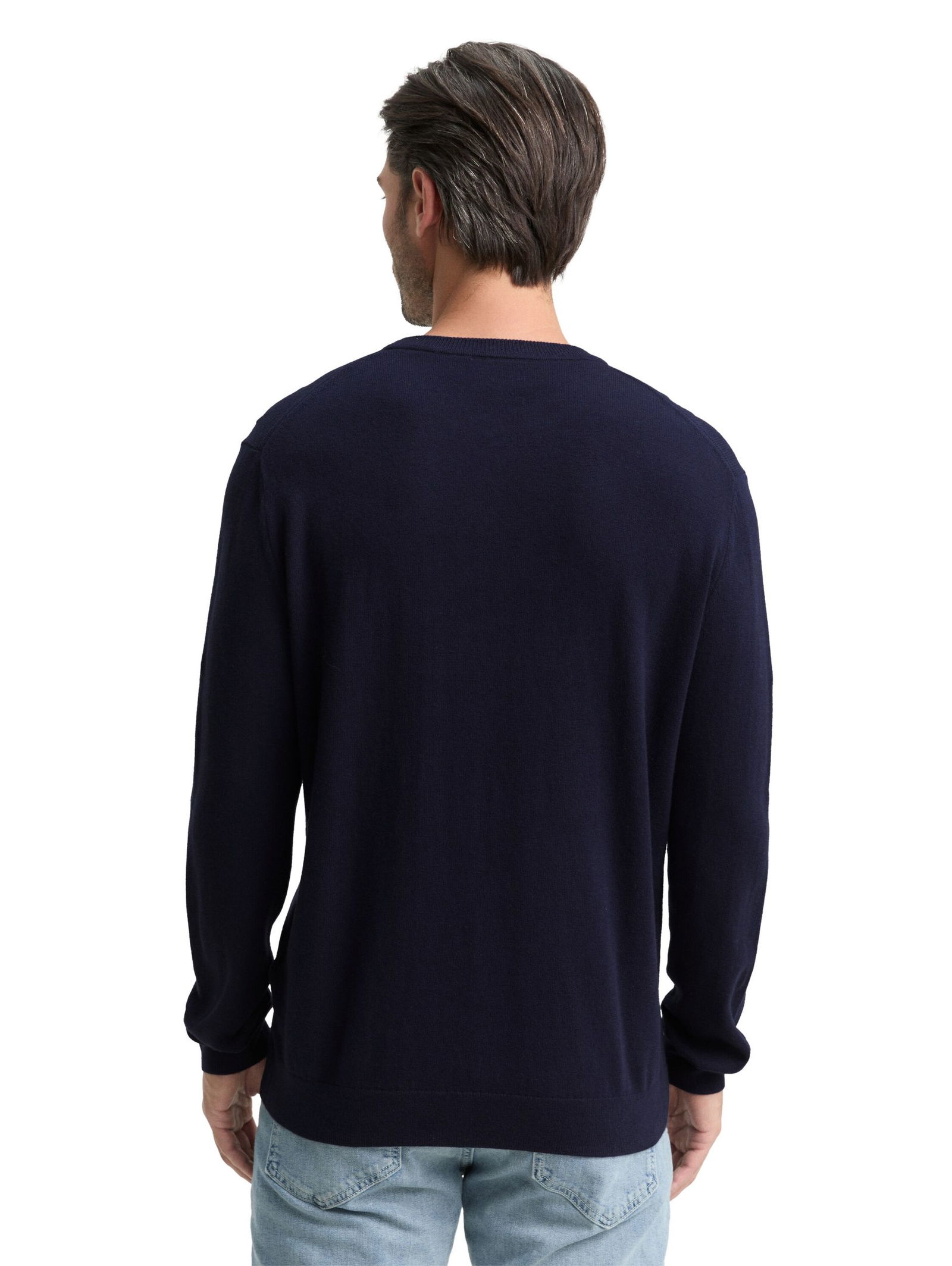 Tom Tailor | Strickpullover mit Kaschmir-Anteil | M | knitted navy melange