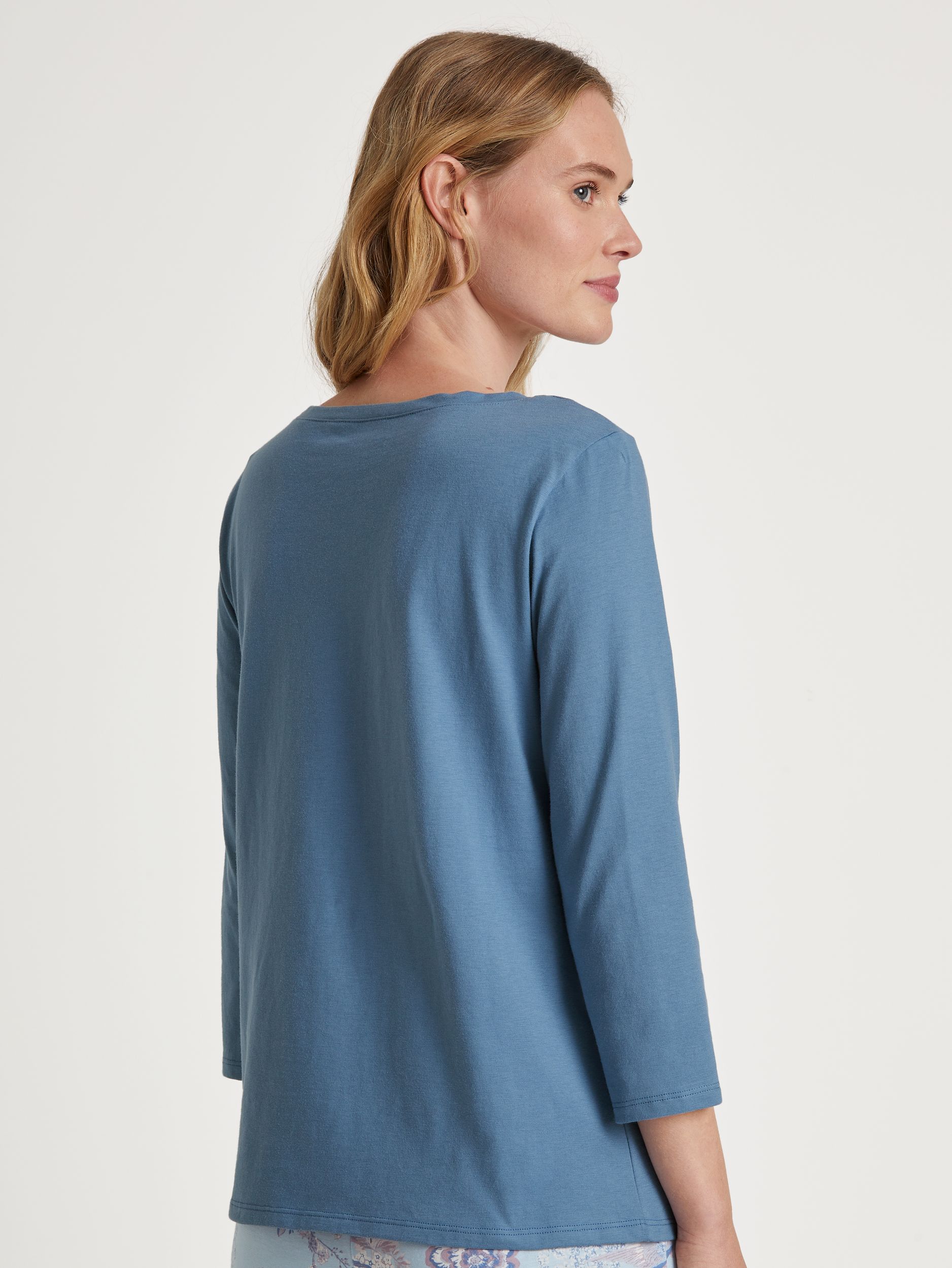 Calida |  DAMEN Shirt 3/4-Arm, blue cotton | M