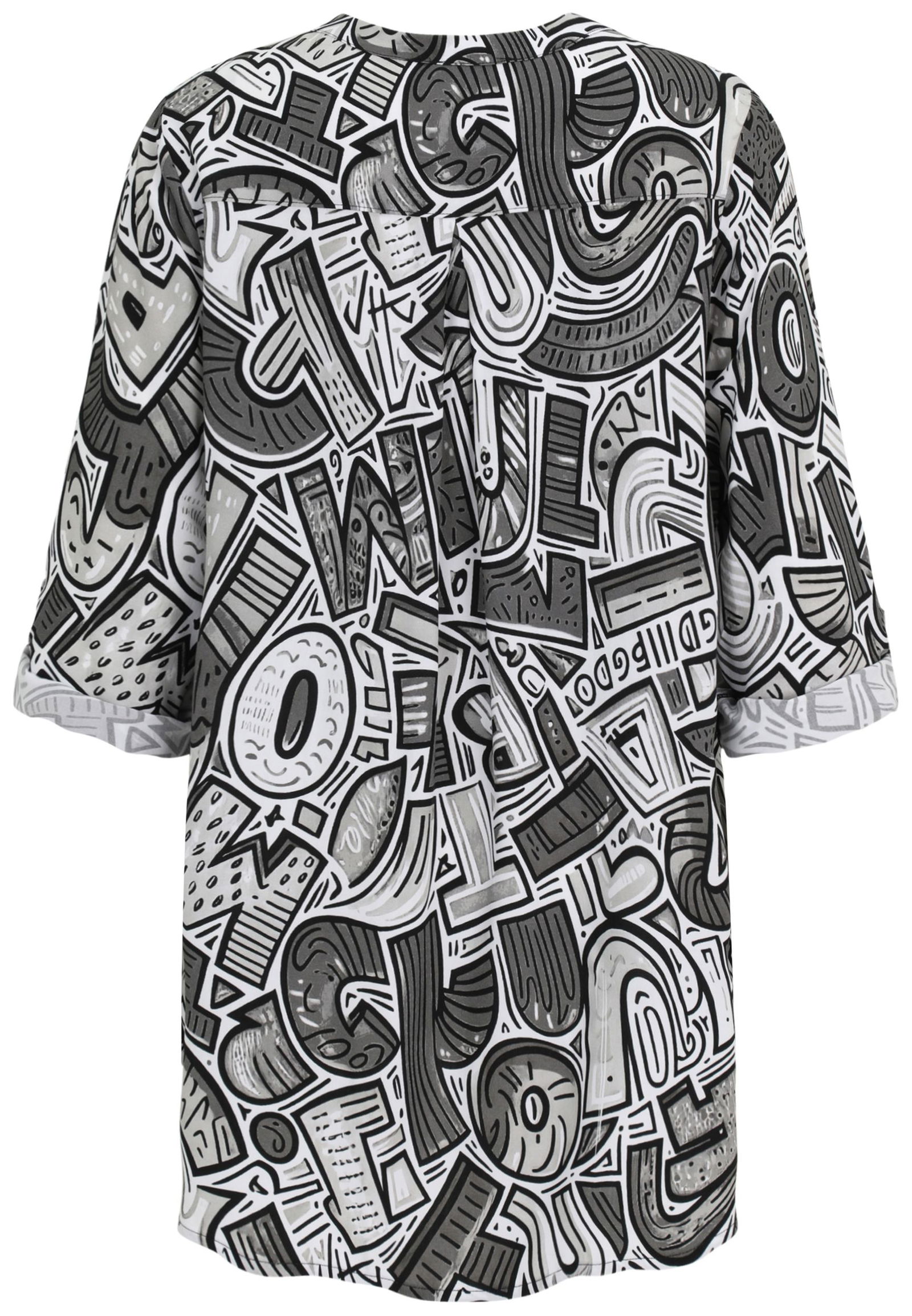 Doris Streich |  Doris Streich Druckbluse  | 46 | mittelgrau