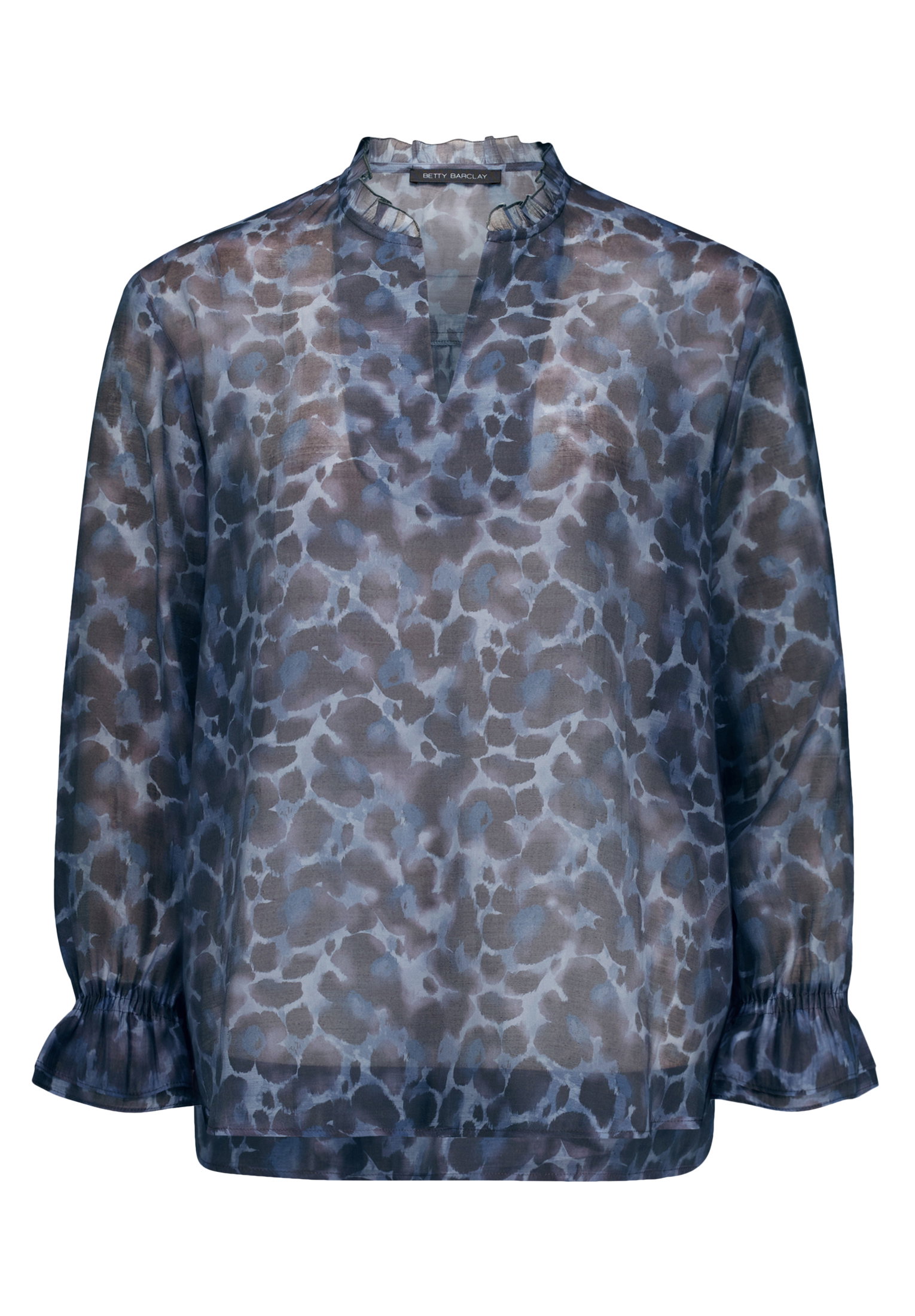 Bluse Lang 1/1 Arm, Blue/Brown #1