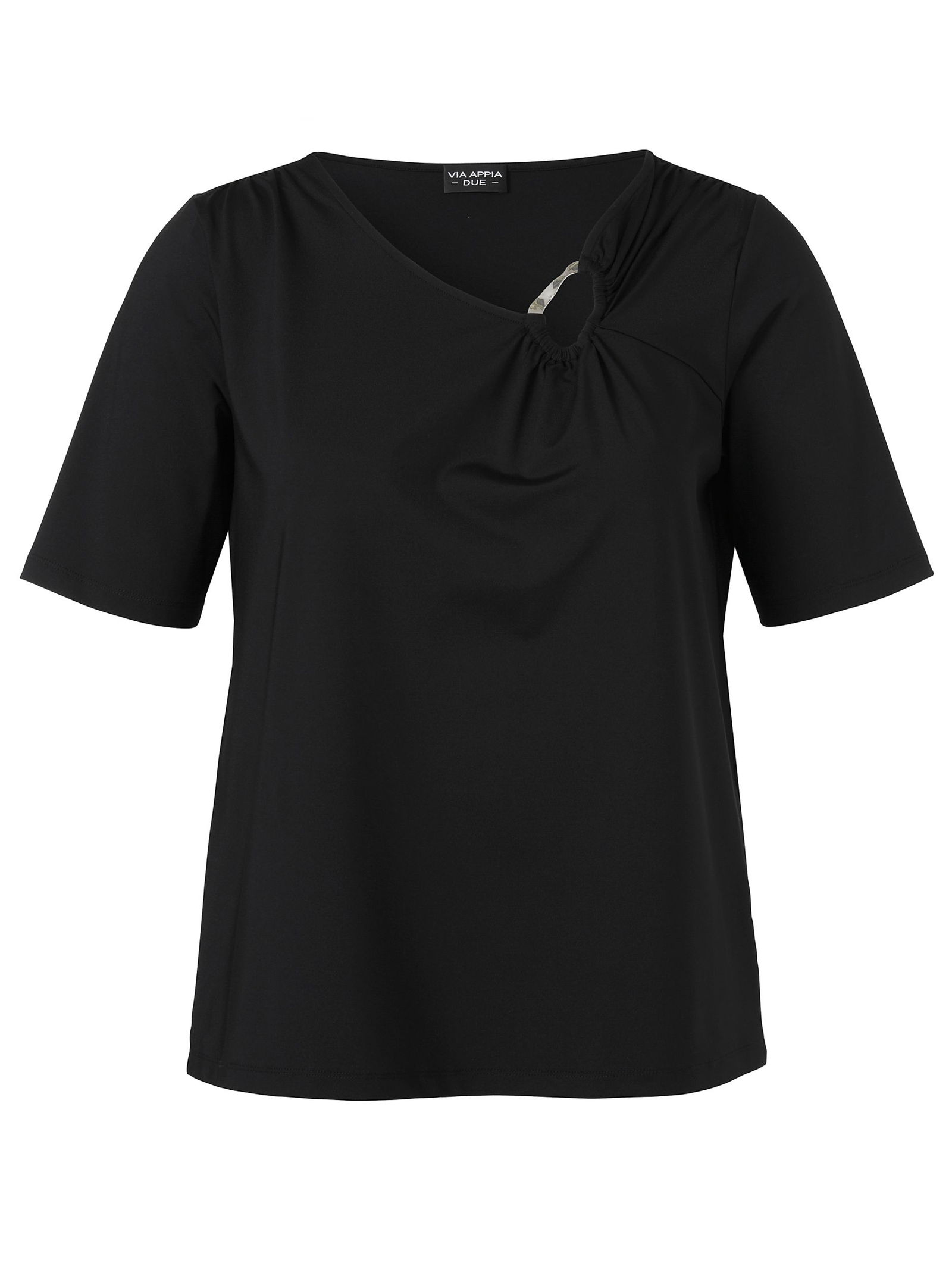 VIA APPIA DUE |  T-Shirt V-Ausschnitt 1/2 Arm Schmuck | 46 | schwarz