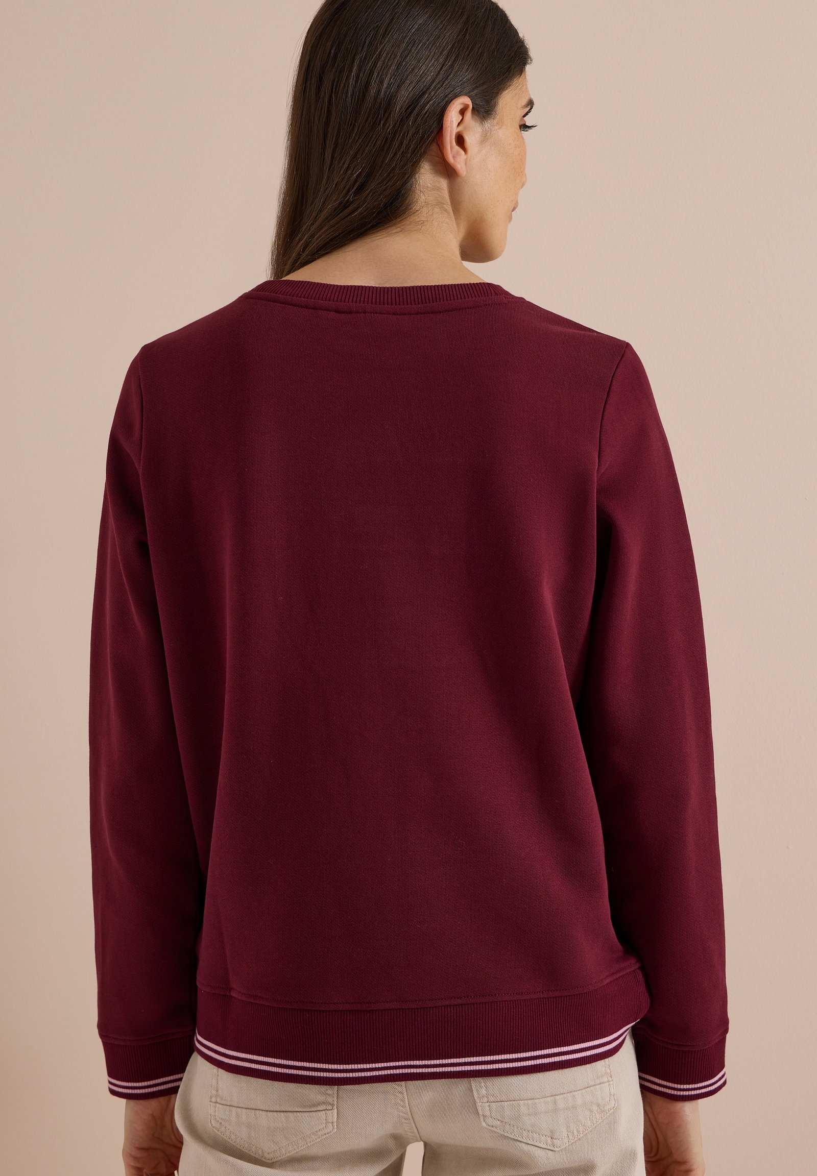 TOS Sweatshirt with Embroidery, red wine #4