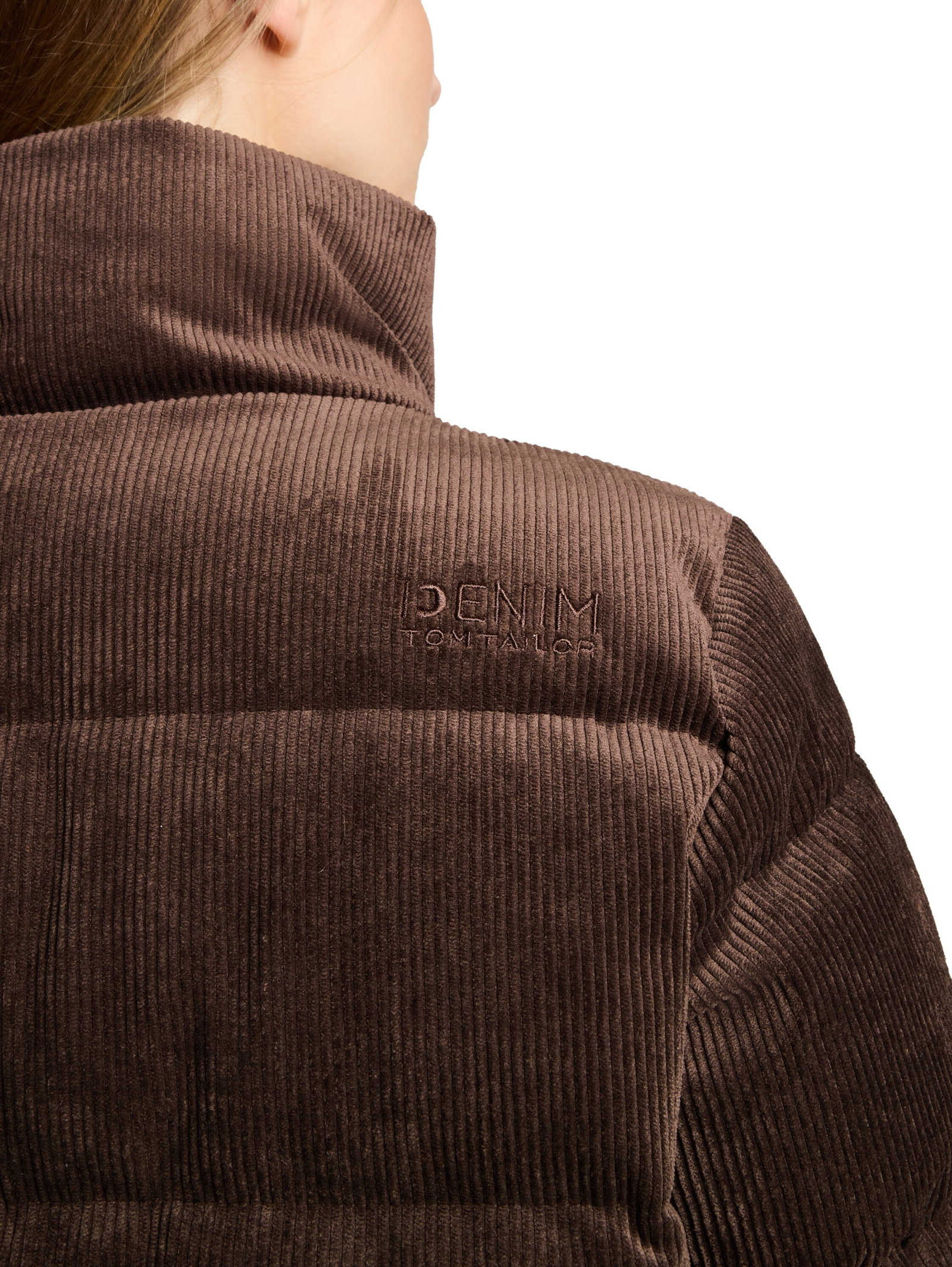 corduroy puffer jacket, cool dark brown #7
