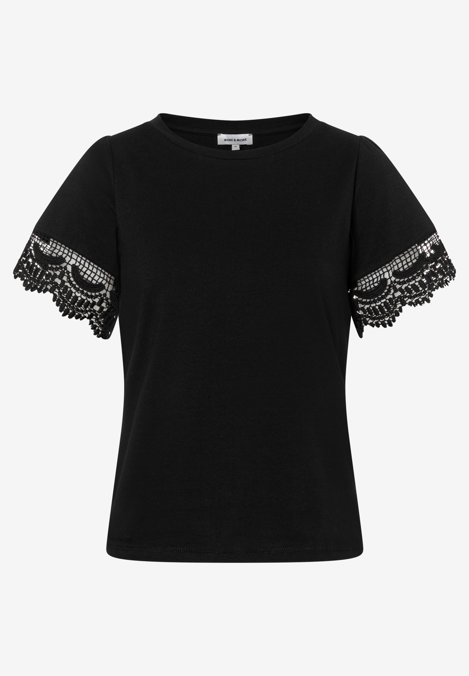 Shirt with Lace-Sleeve, black #1