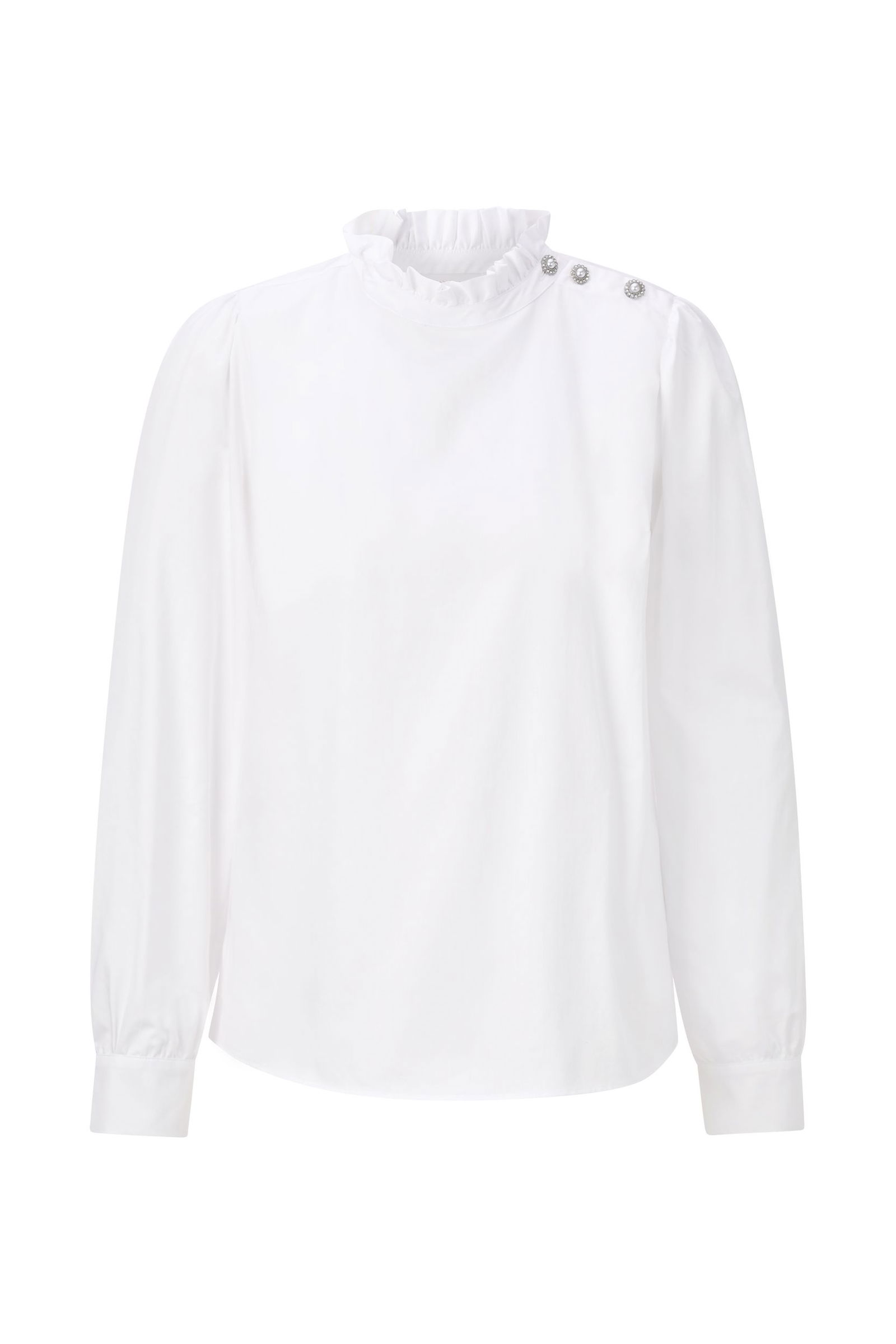 65499e94365bf81f5ff934e228b37a63 Rich & Royal | Rich & Royal Ruffle Blouse | 42 | white