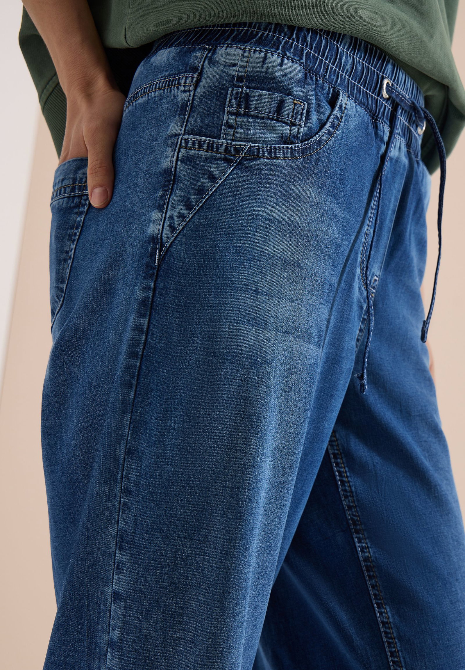 CECIL |  CECIL Schlaghose  | mid blue used wash