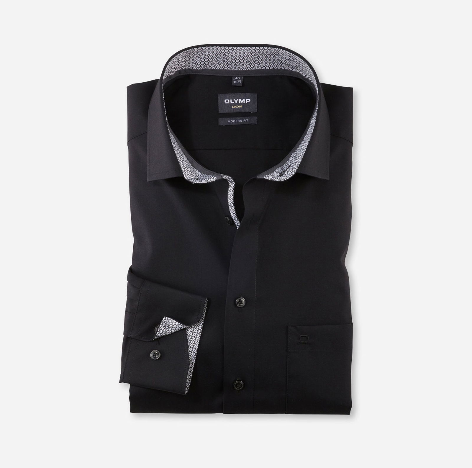 Olymp |  Olymp Hemd Modern Fit  | 40 | schwarz