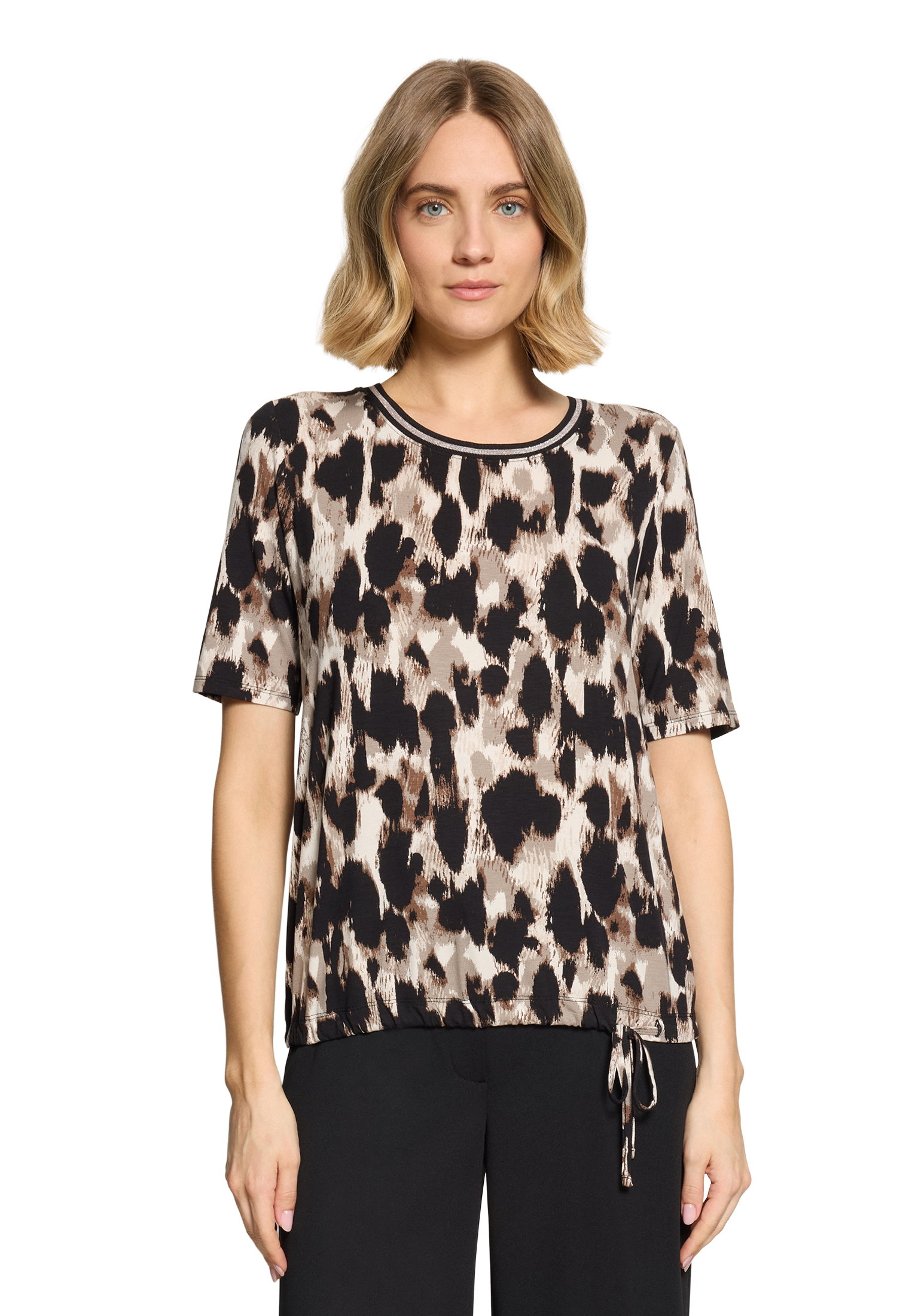 Shirt Kurz 1/2 Arm, Beige/Black #3