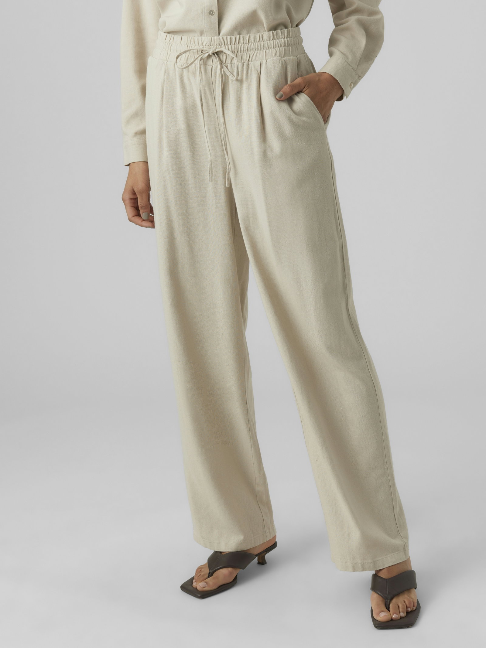VMJESMILO HW WIDE PANTS WVN NOOS, Silver Lining #1