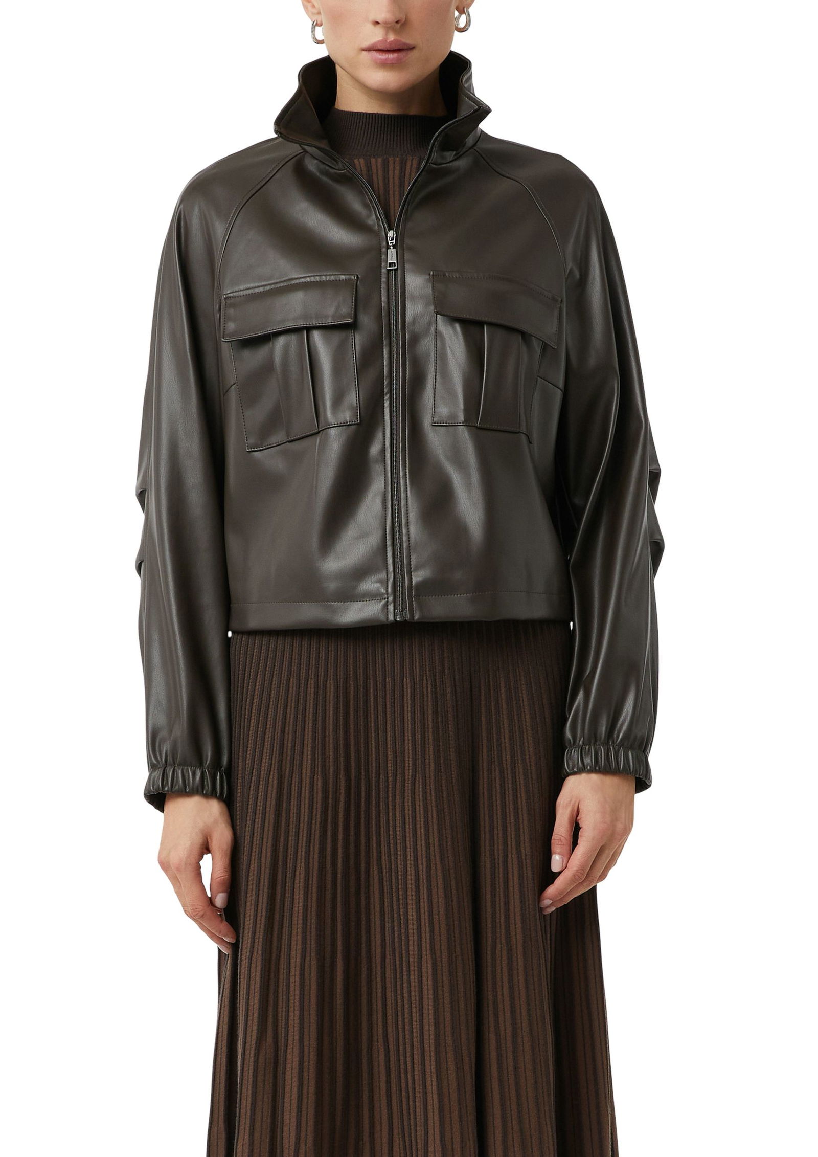 Comma | Comma Jacke in Glattleder-Optik mit aufgesetzten Taschen | 40 | 1900_8940