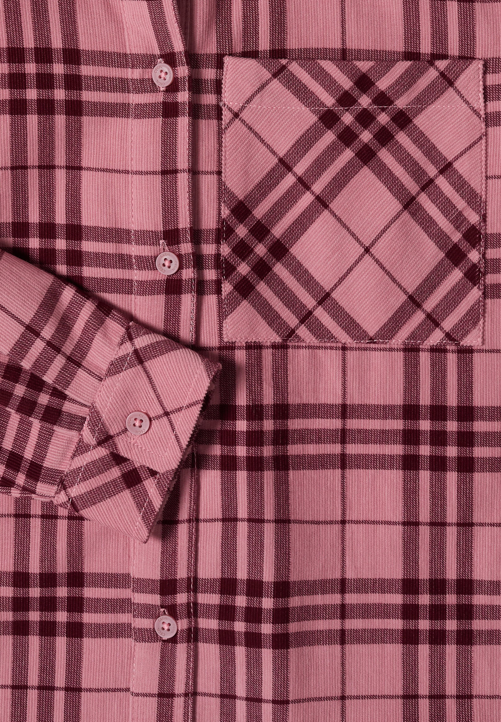 TOS Check Corduroy Blouse, velvet rose #2