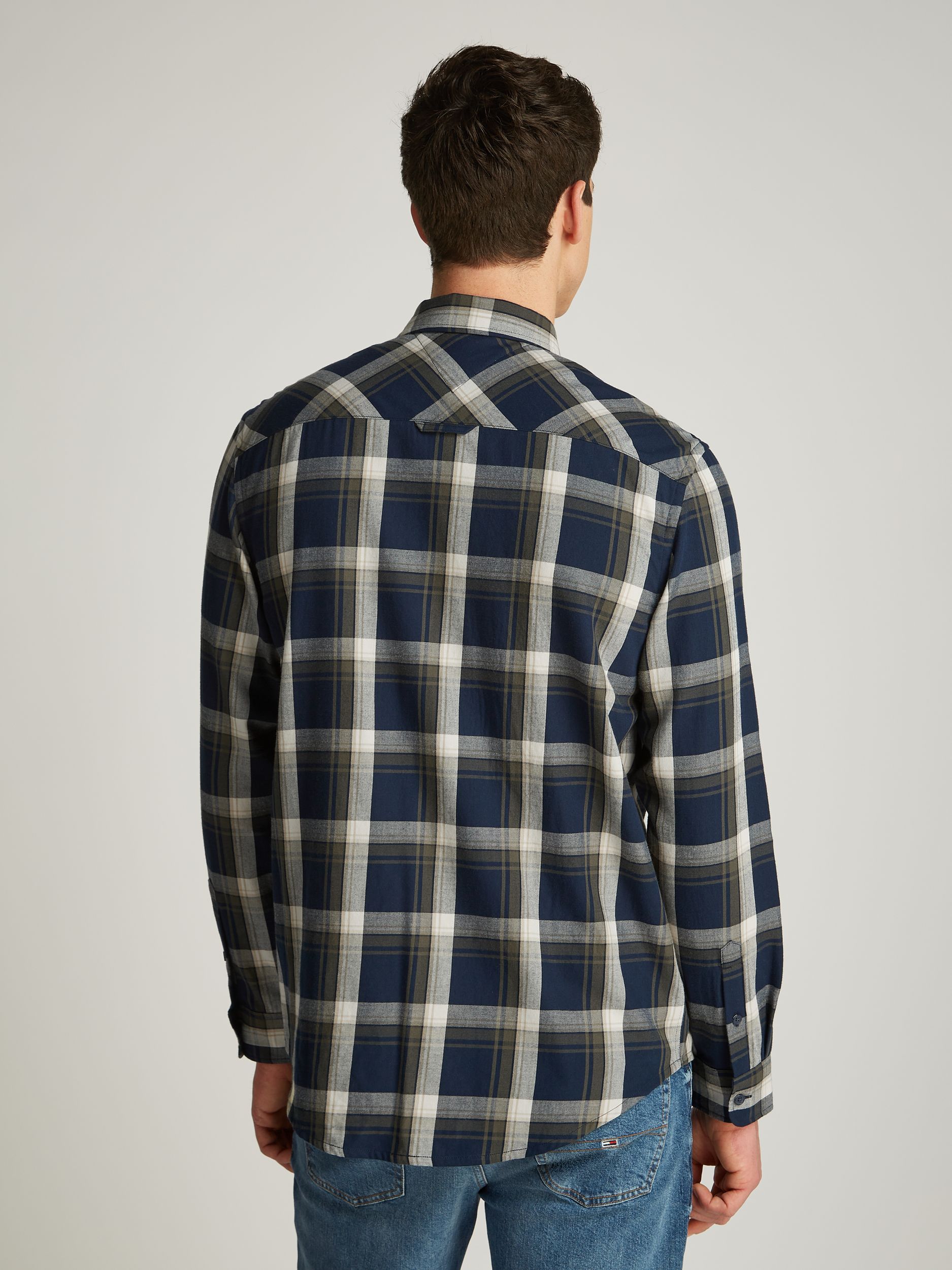  |  TJM REG CHECK FLANNEL SHIRT EXT | L | dark night navy