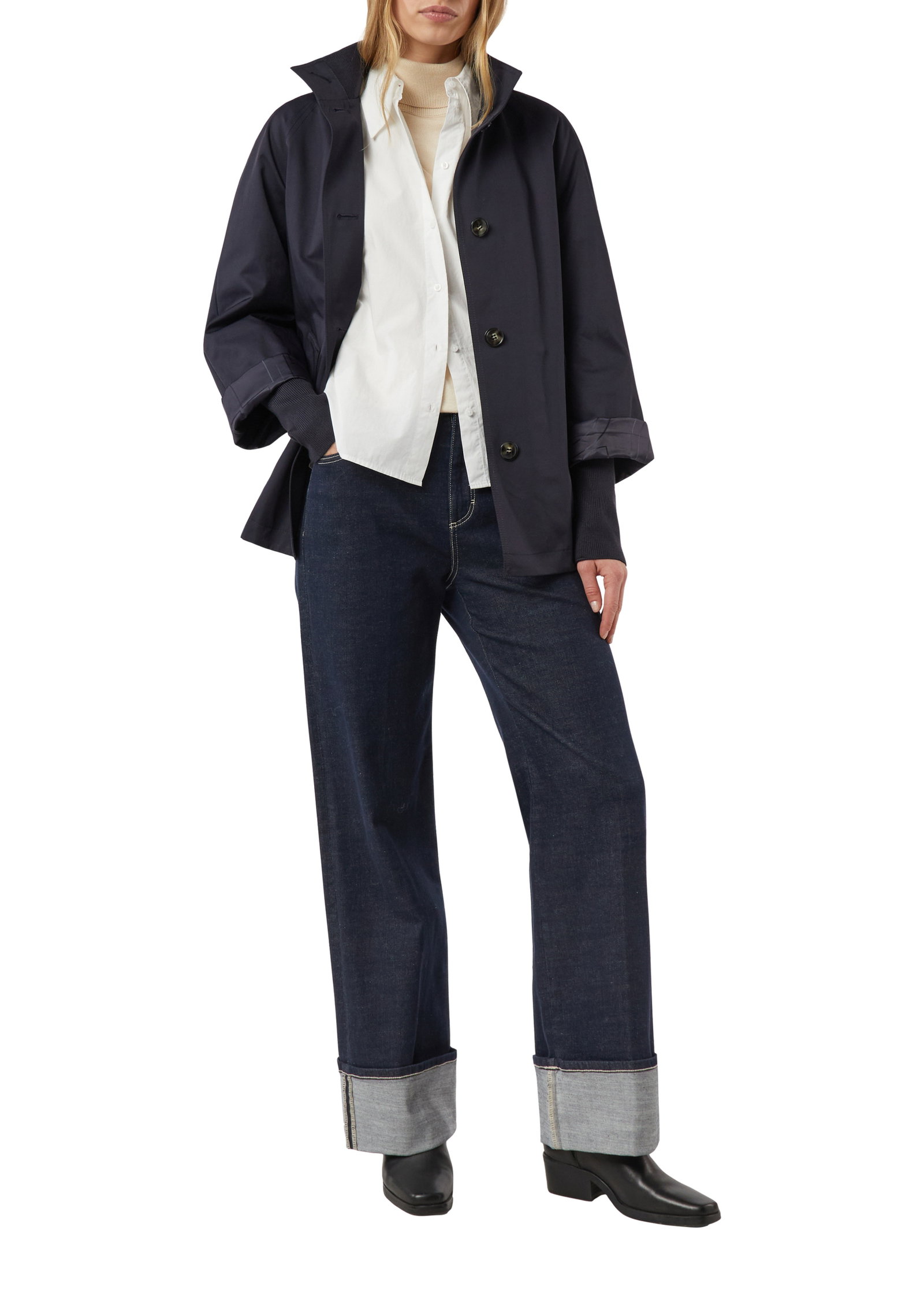 Comma Cape-Jacke im Relaxed Fit mit Stehkragen und Rippbündchen #4