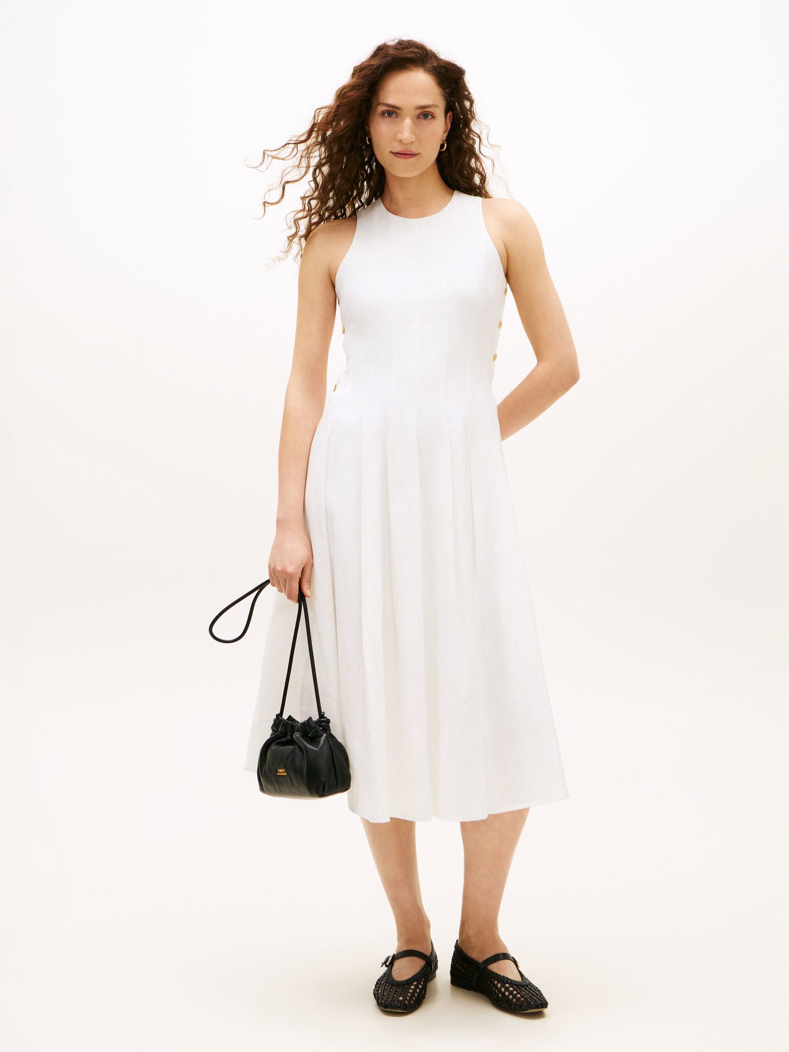 2c42bb527a8101efdaafc14d2843b80c Tommy Hilfiger | Tommy Hilfiger Kleid aus Leinen | 34 | th optic white