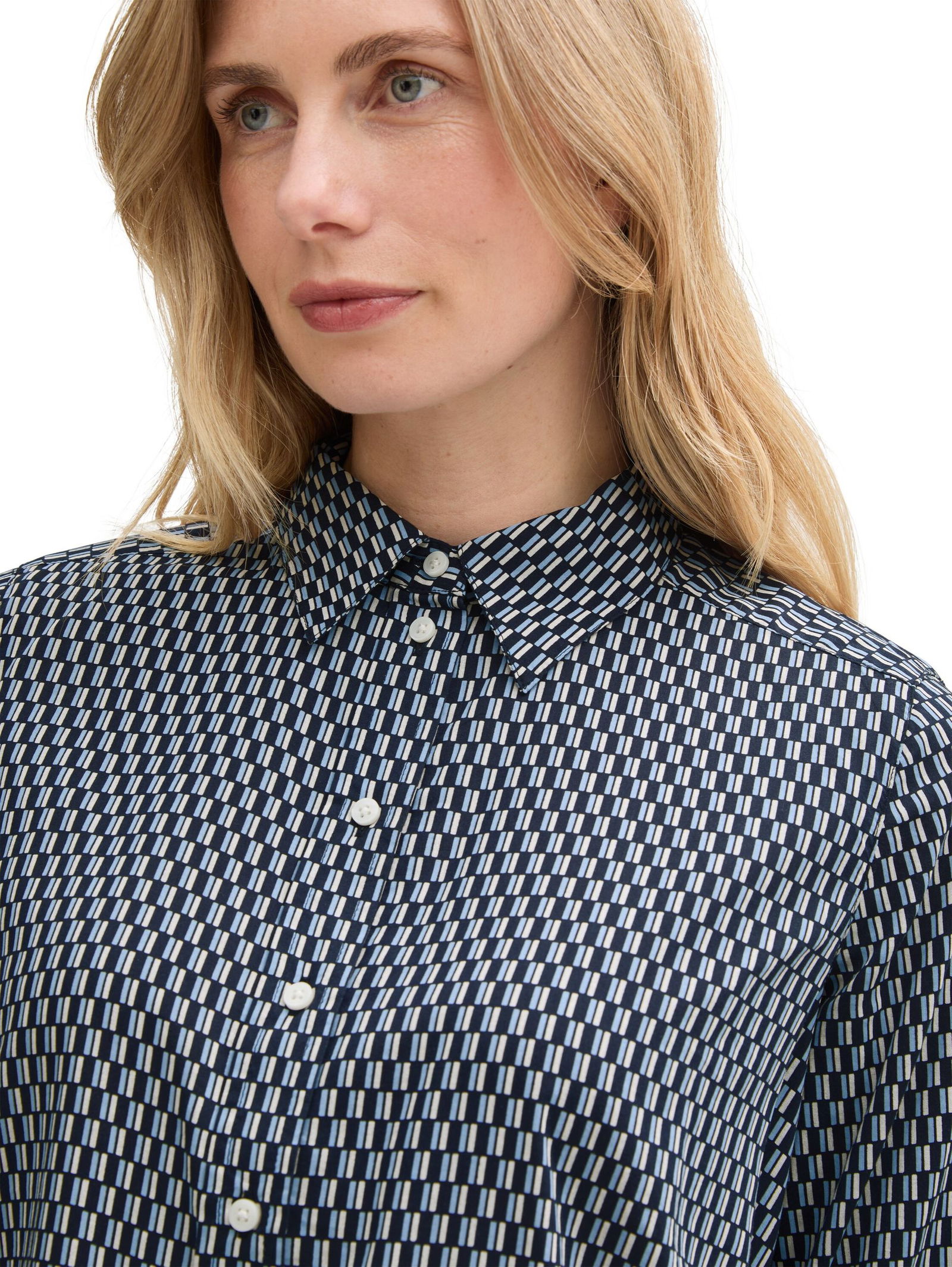 Tom Tailor |  Tom Tailor Druckbluse  | 36 | printed blue white minimal