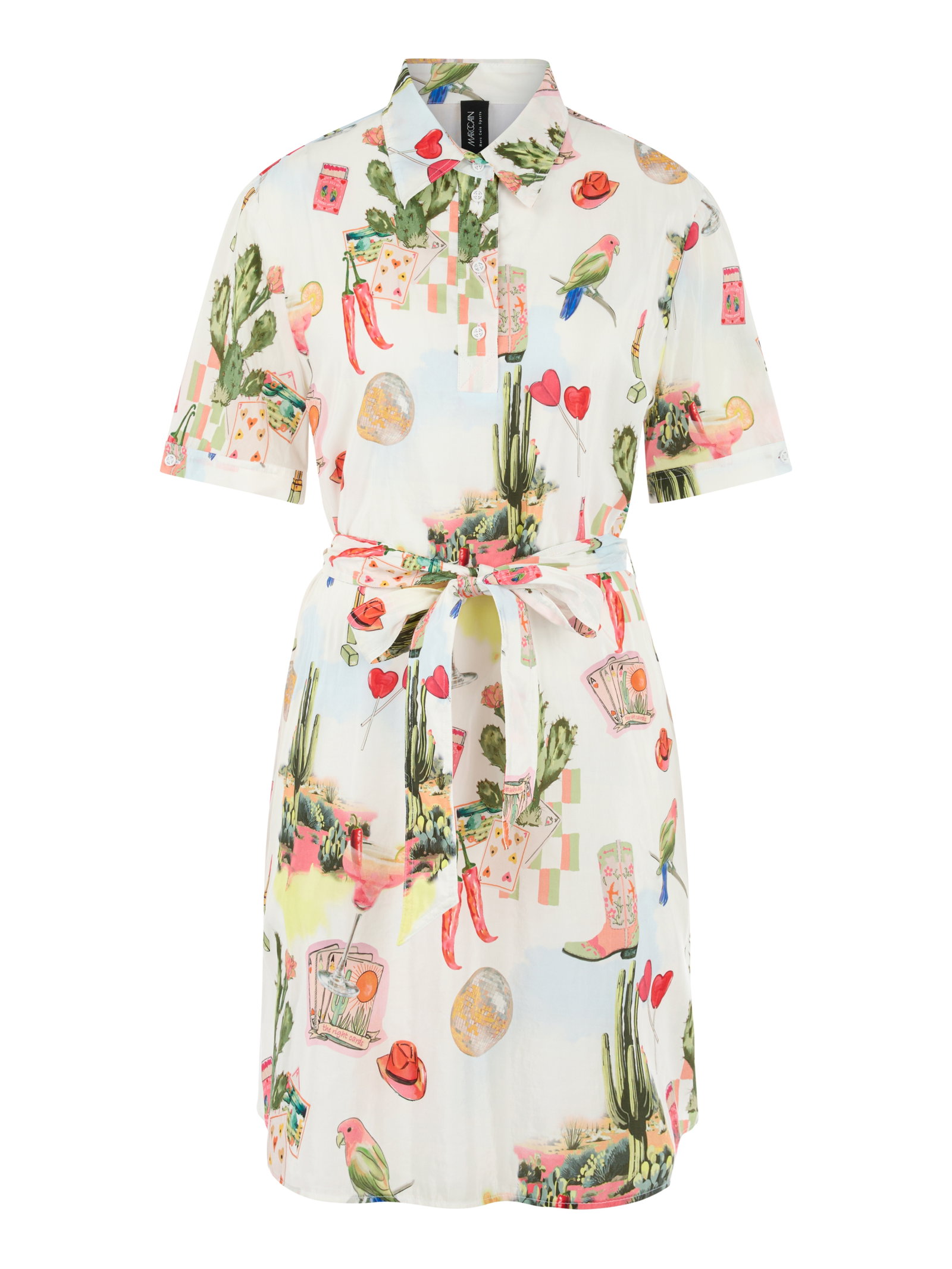 Kurzarm Blusenkleid mit Gürtel #1