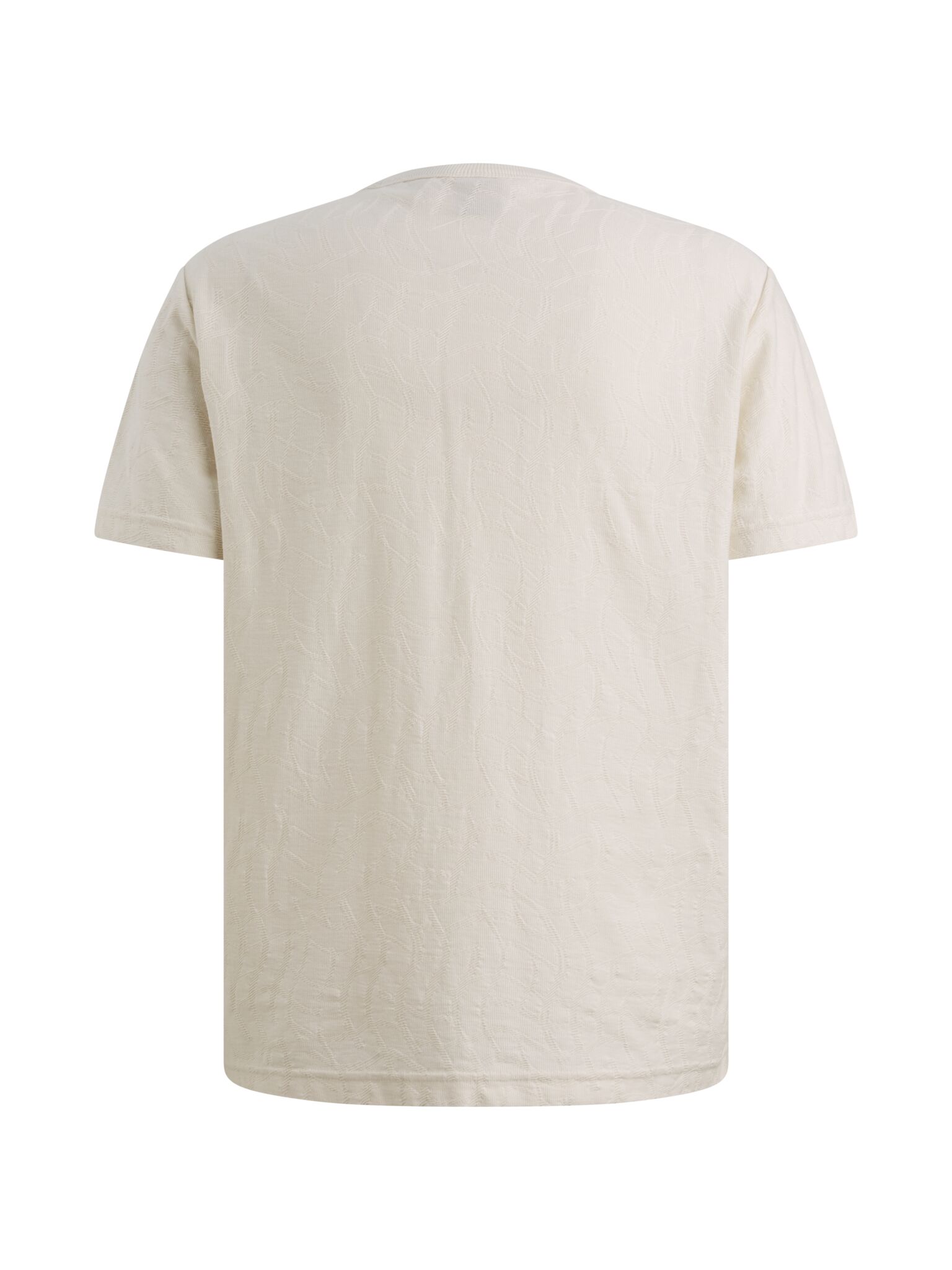 Short sleeve r-neck jacquard jerse, Egret #2