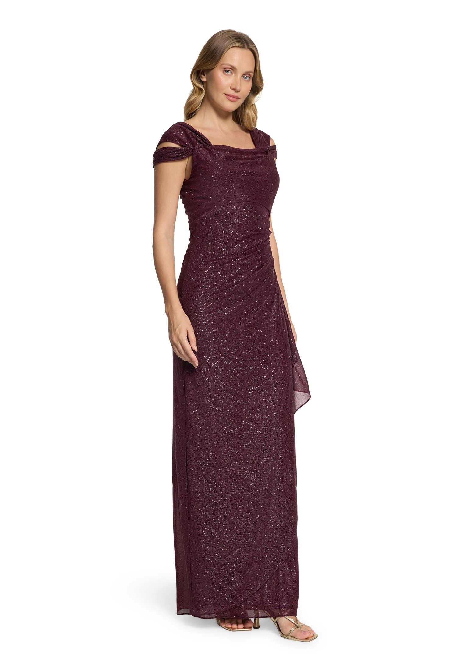 Kleid Lang 1/2 Arm, Grey/Dark Red #5