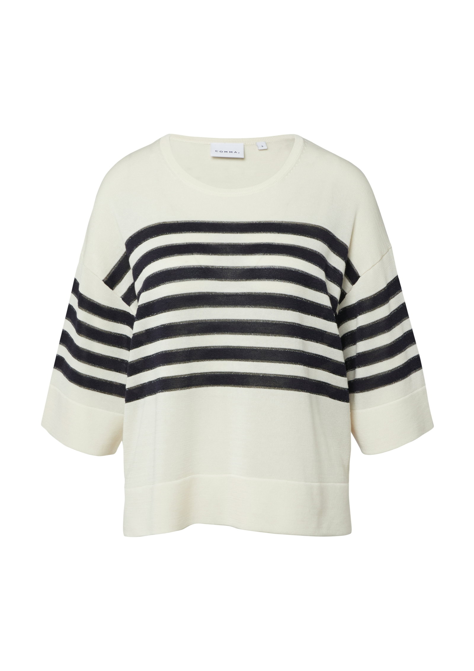 Comma gestreifter Feinstrickpullover in Relaxed Fit #1