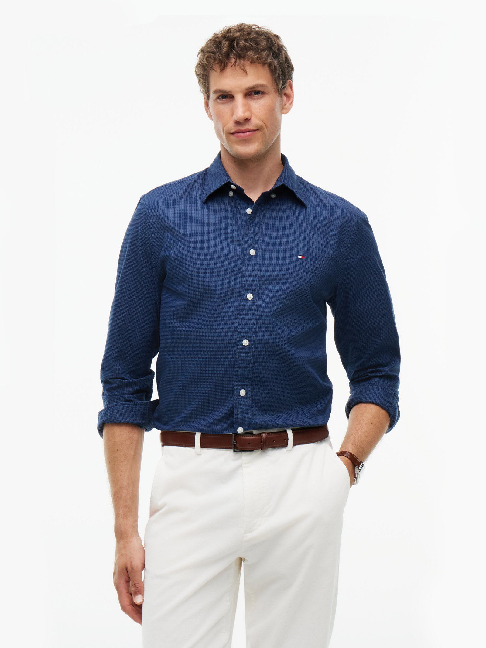DOBBY STRUCTURE RF SHIRT, BLUE #2
