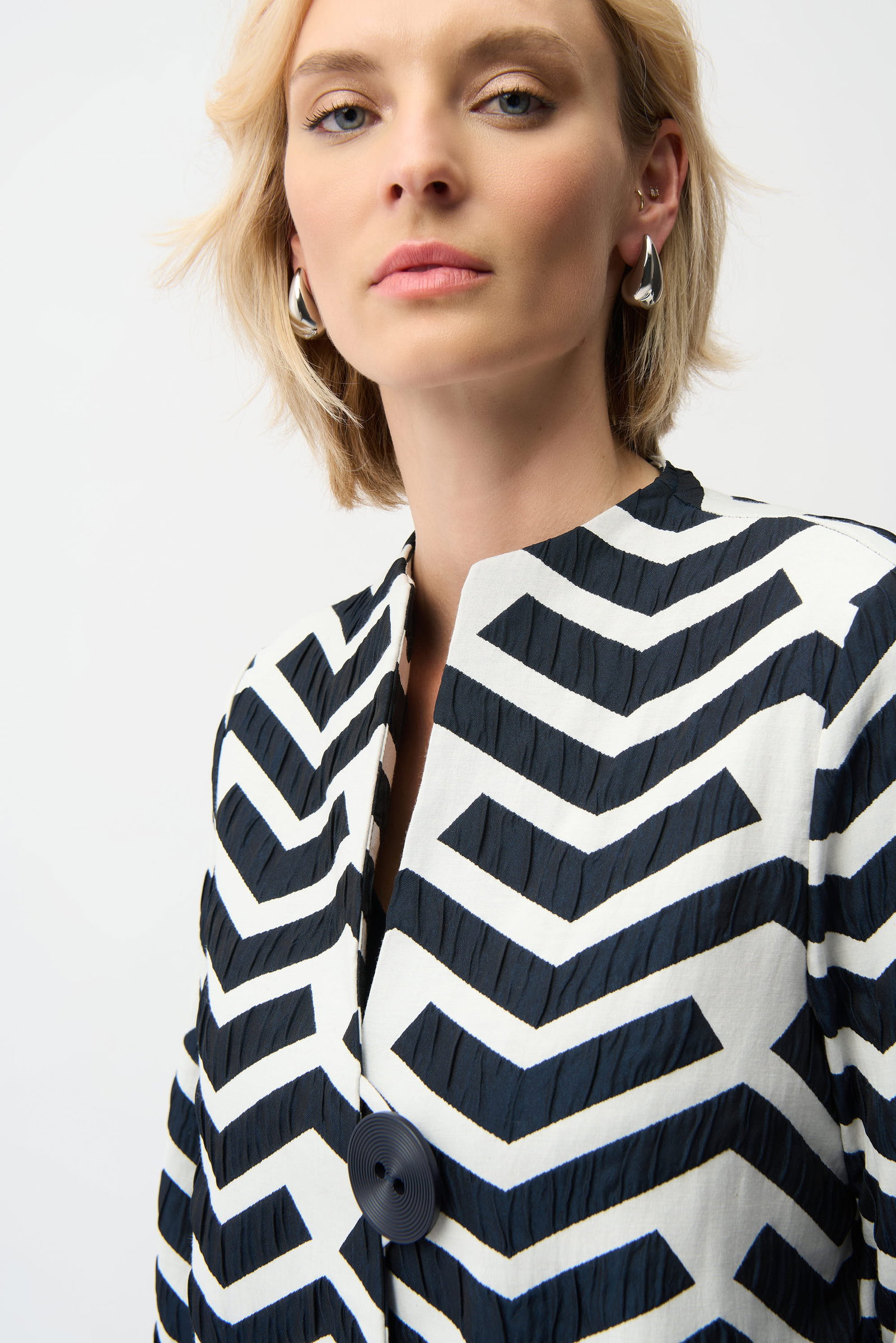 Joseph Ribkoff Trapez-Jacke aus Jacquard mit geometrischem Print #5