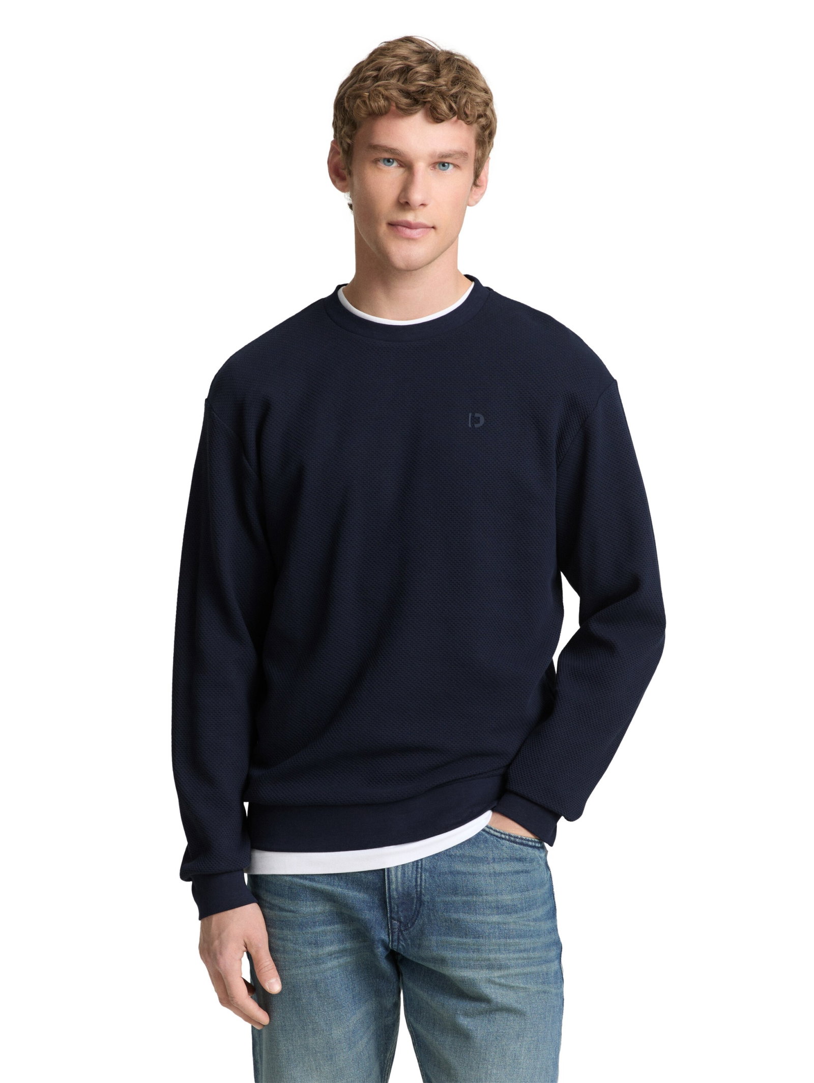 structured crew neck, sky captain blue #6