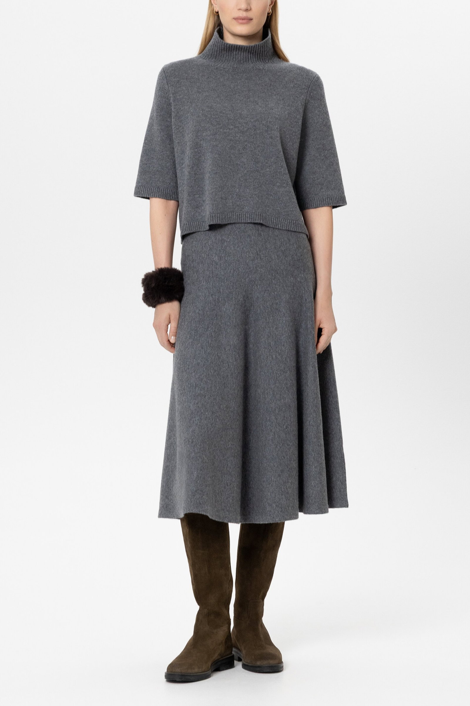 Turtleneck aus Woll-Mix, heather grey #2