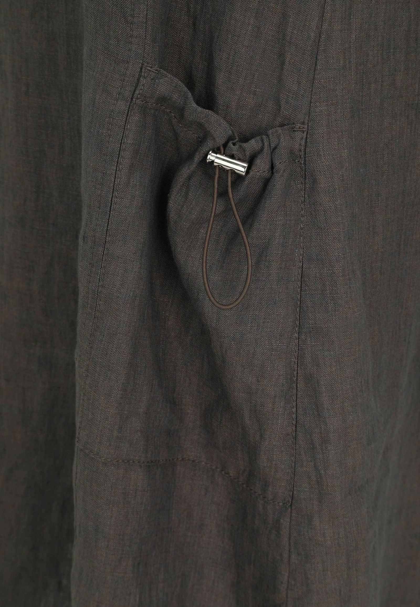 Doris Streich |  Doris Streich Kleid aus Leinen mit Halbarm | 50 | taupe