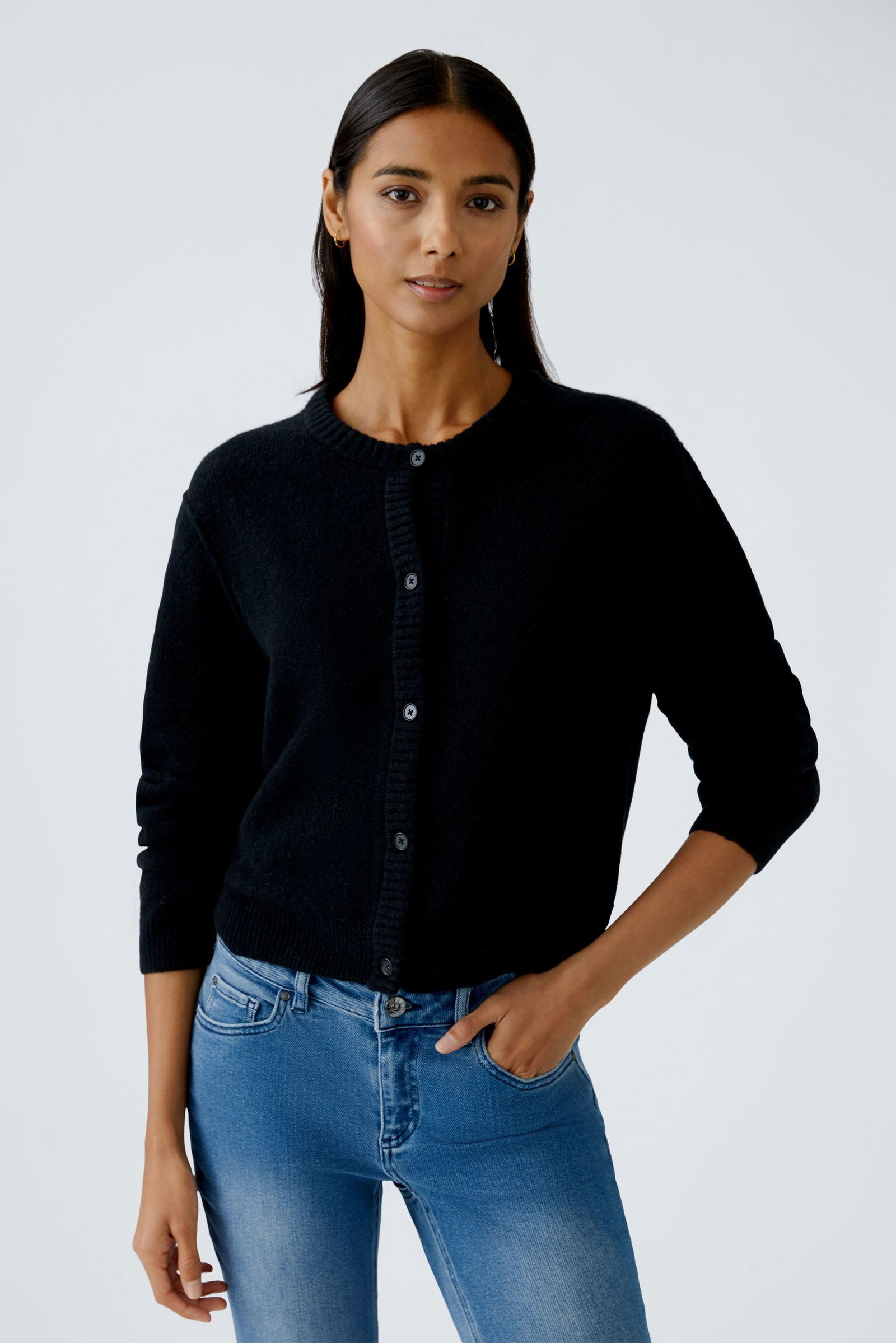 Oui | Oui Strickjacke | Cardigan | 42 | black