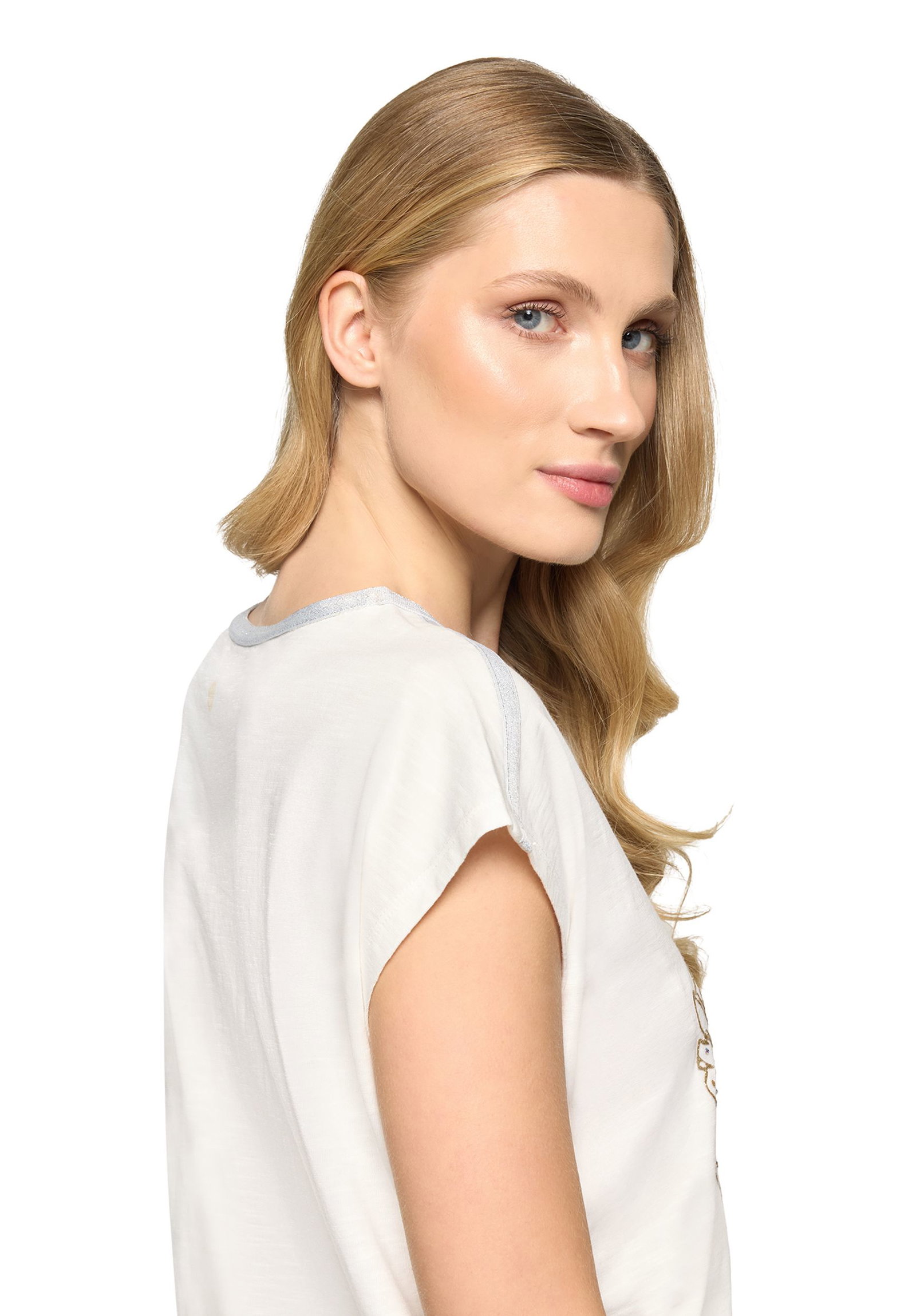 Cartoon |  Rundhals-Shirt | 36 | patch cream/gold