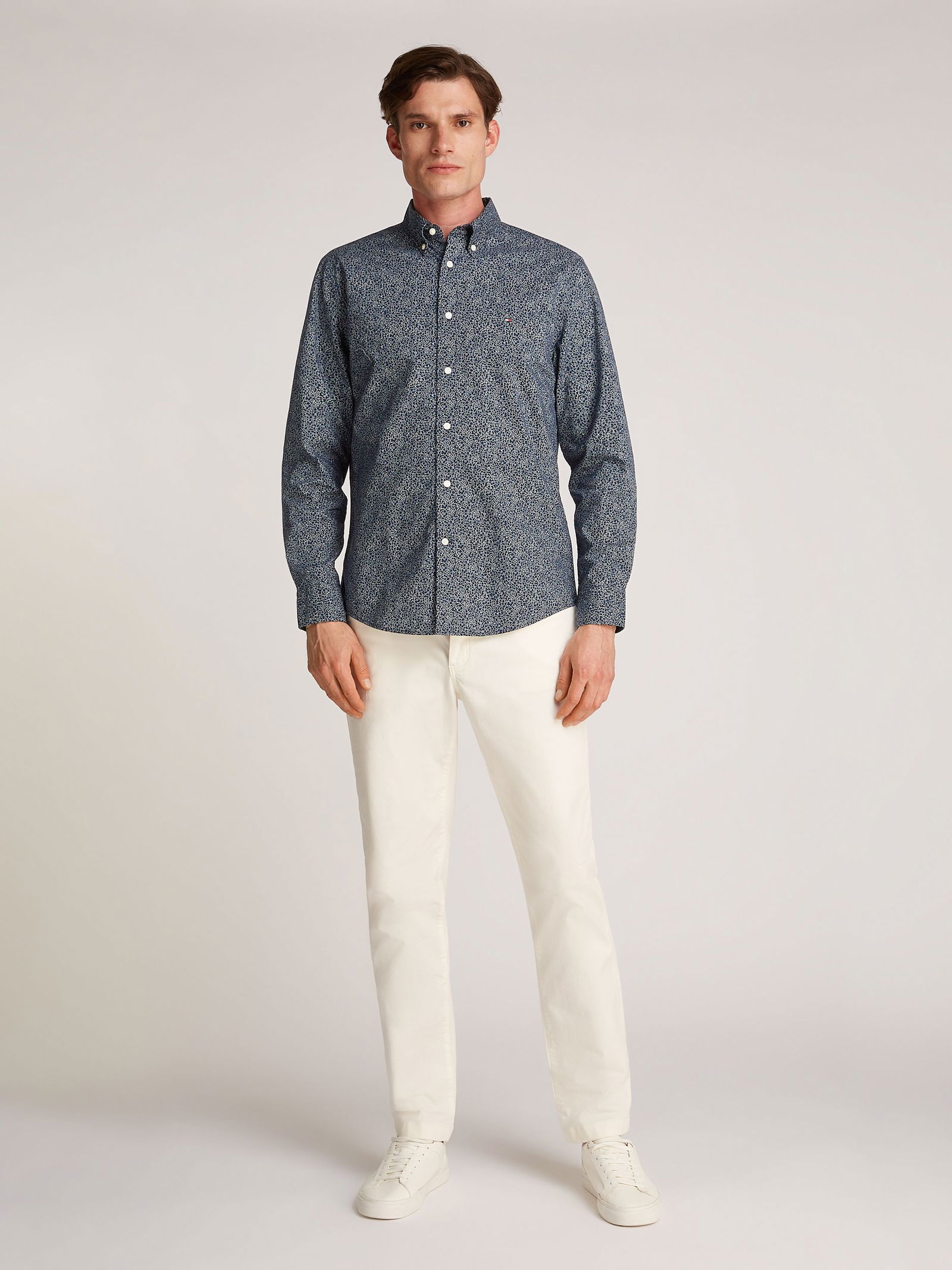  |  FLEX POPLIN LINR FLORAL RF SHIRT | XL | dark night navy big check