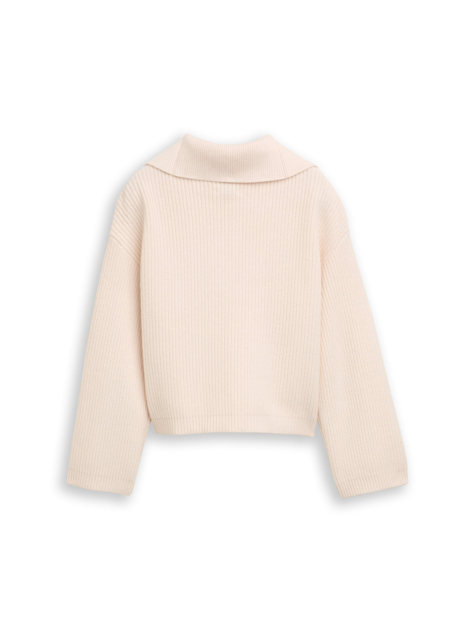 cropped knit troyer, soft cream beige #2
