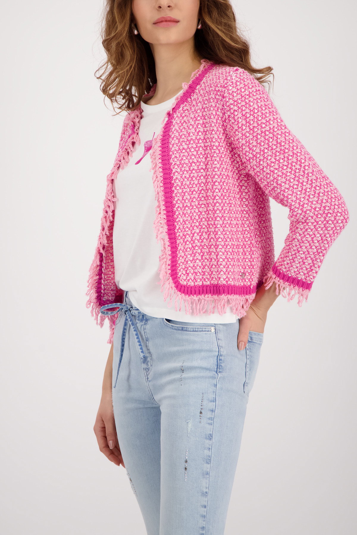 Monari Strickjacke Tweed-Überwurf #3