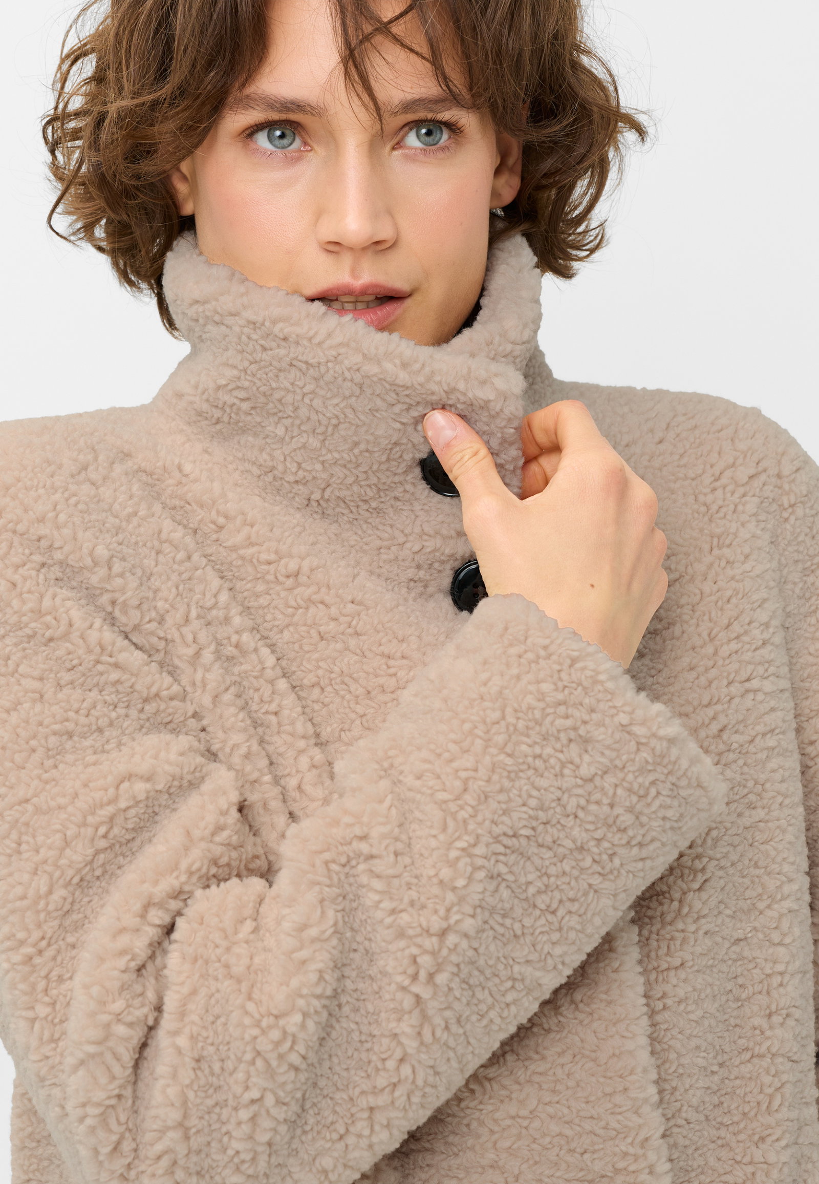 JACKE WEBPELZ, BEIGE/KITT #7