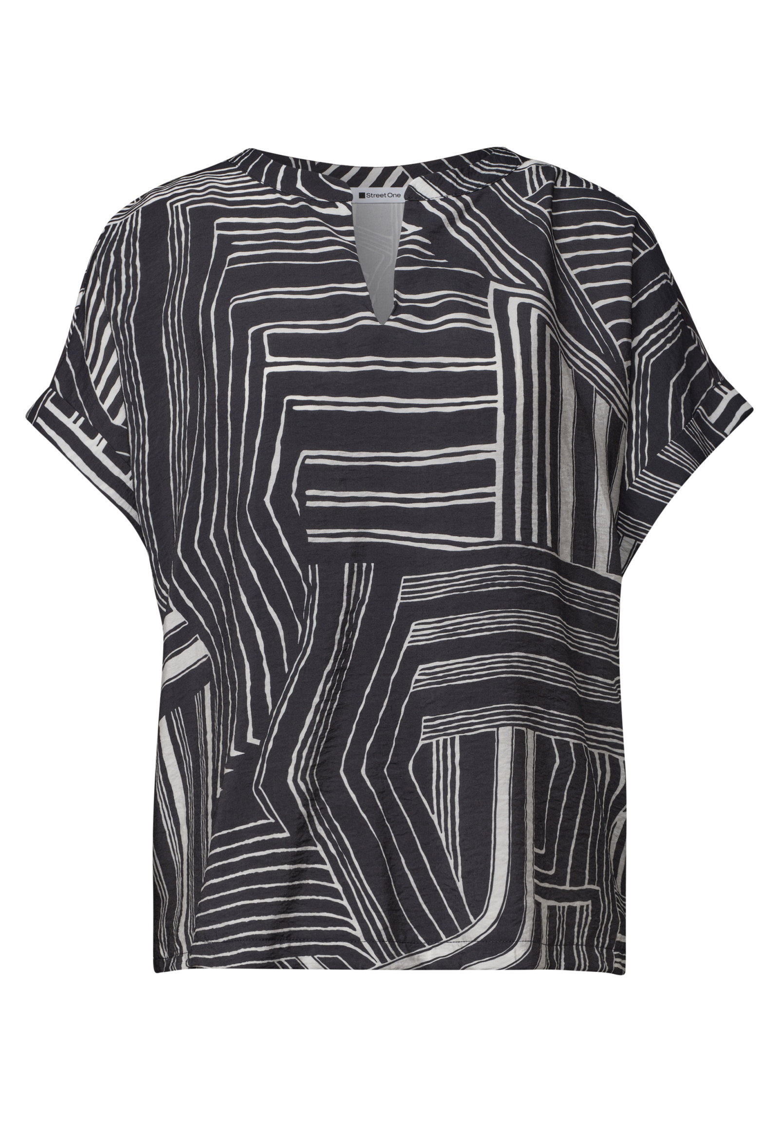 LTD QR printed mat-mix shirt w, darkest blue #1