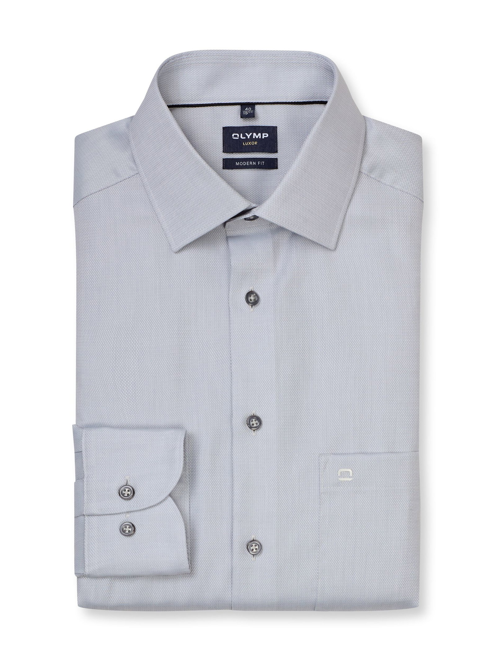 Olymp |  Olymp Hemd Modern Fit  | 42 | silbergrau
