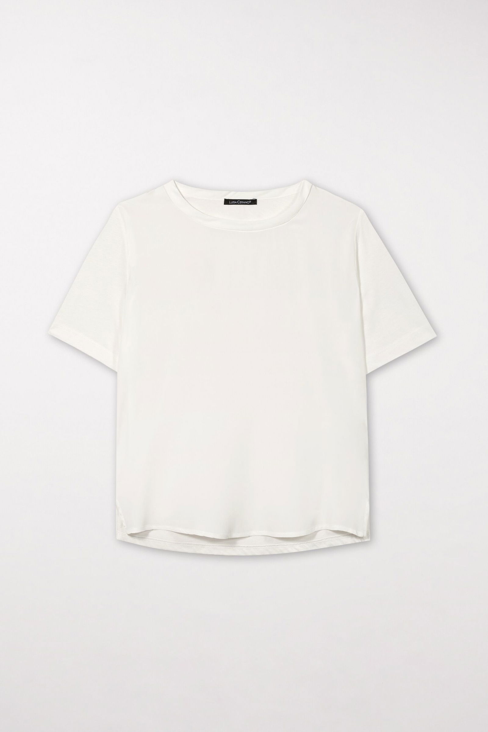 3d80a2b54dd62cbc7e50ae3c049ea420 Luisa Cerano | T-Shirt aus Seiden-Mix, milk | 36 | milk