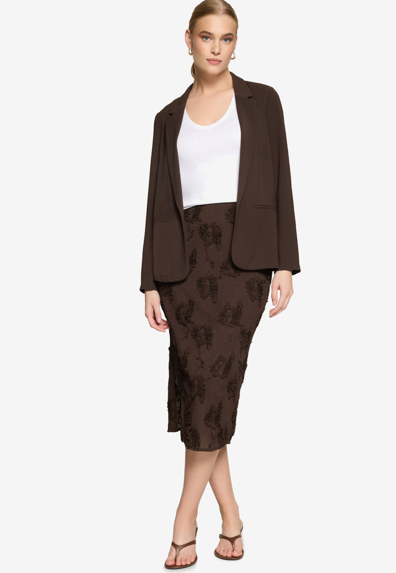 Blazerjacke Lang 3/4 Arm, Chocolate Plum #8