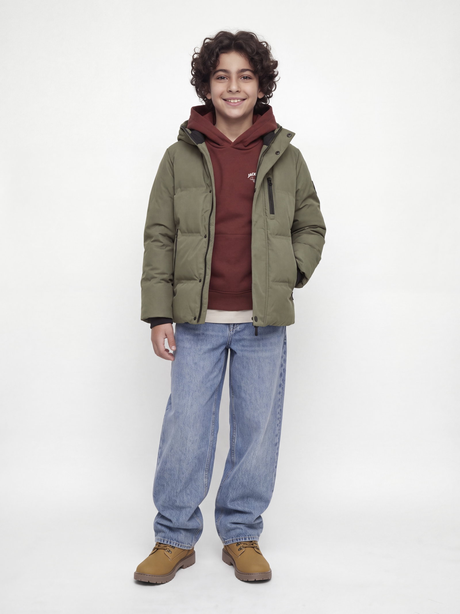 JCOTRACE ALPHA PUFFER JACKET JNR, Dusty Olive #5