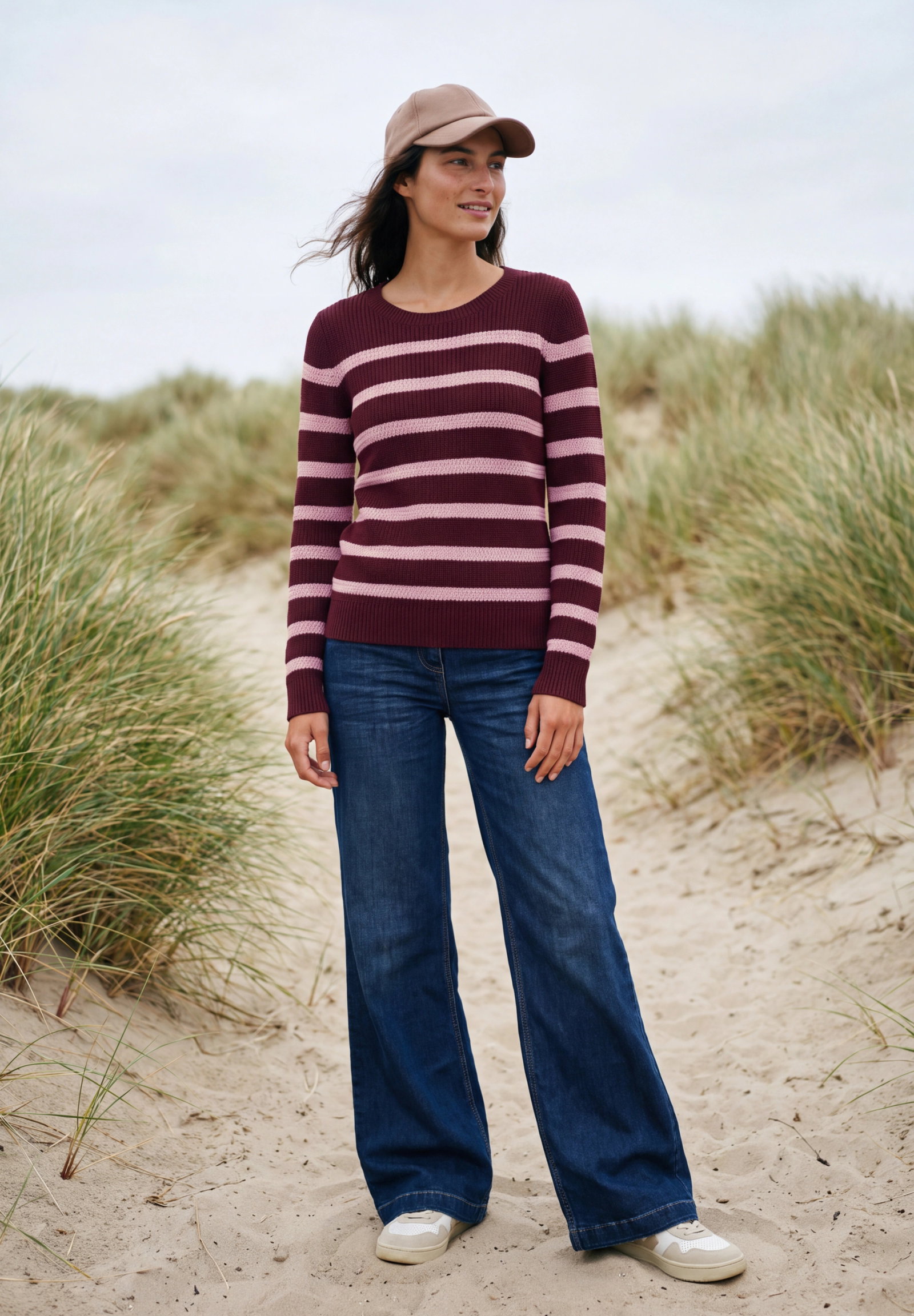 TOS structured stripe, red wine #5