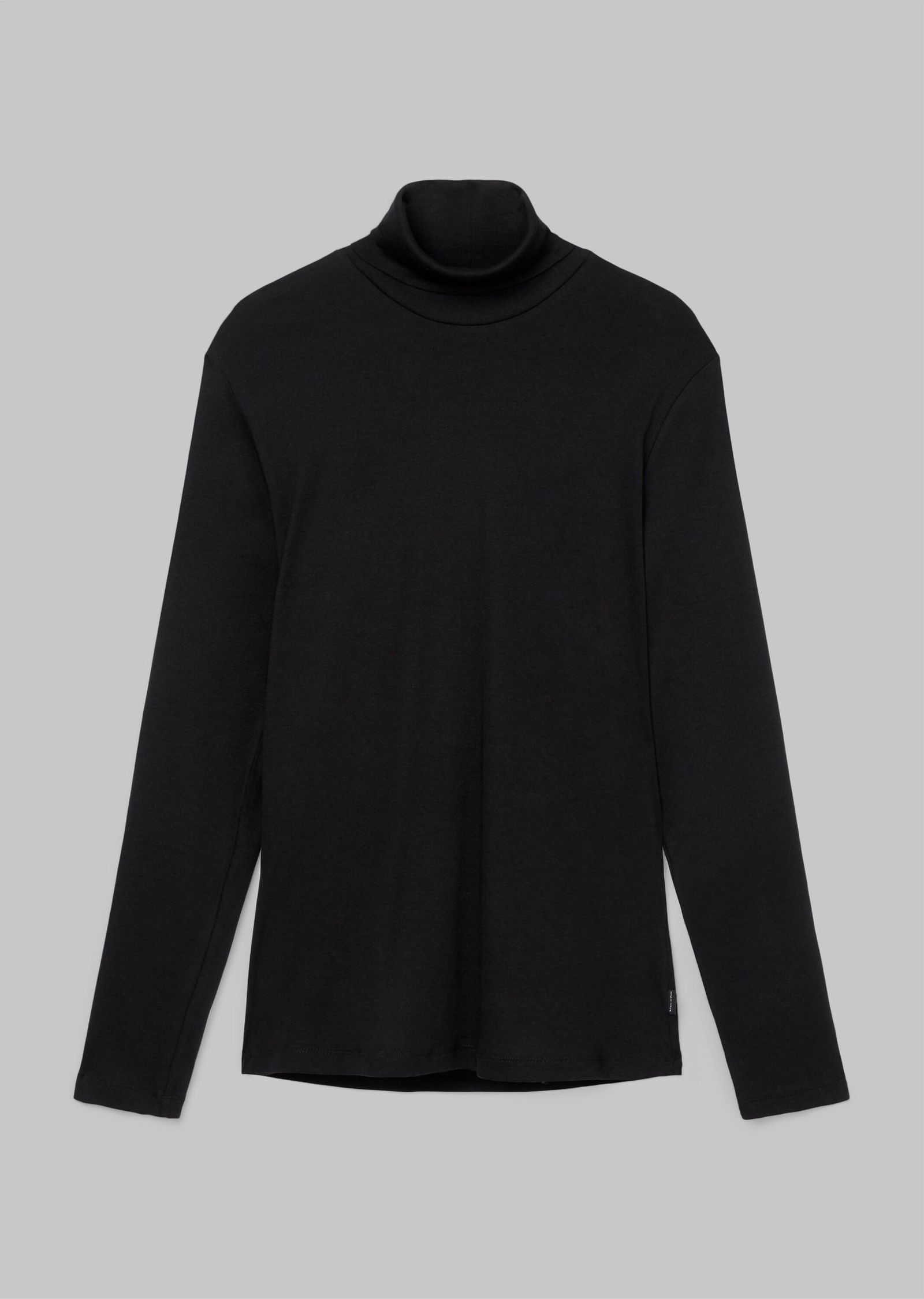 Herren Longsleeve Shirt mit Rollkragen in black - schwarz
