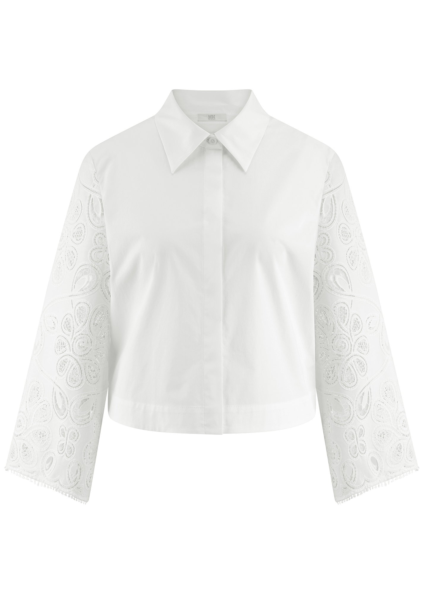 Riani Popelinebluse mit bestickten Ärmeln #1