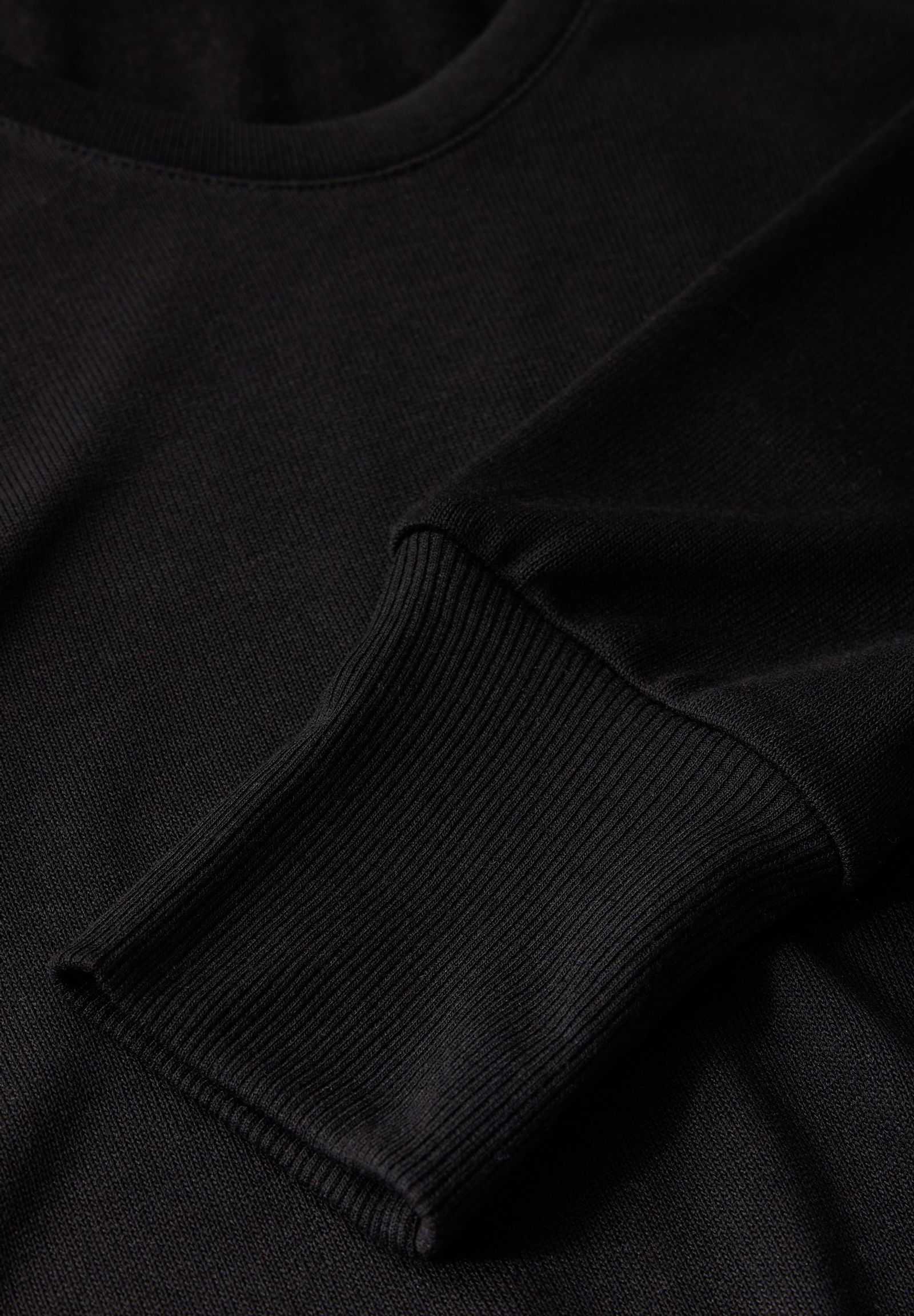 6d708cac88567502a57ad1aeba854fa4 | knit look shirt w.rib cuffs, Black | 38 | black