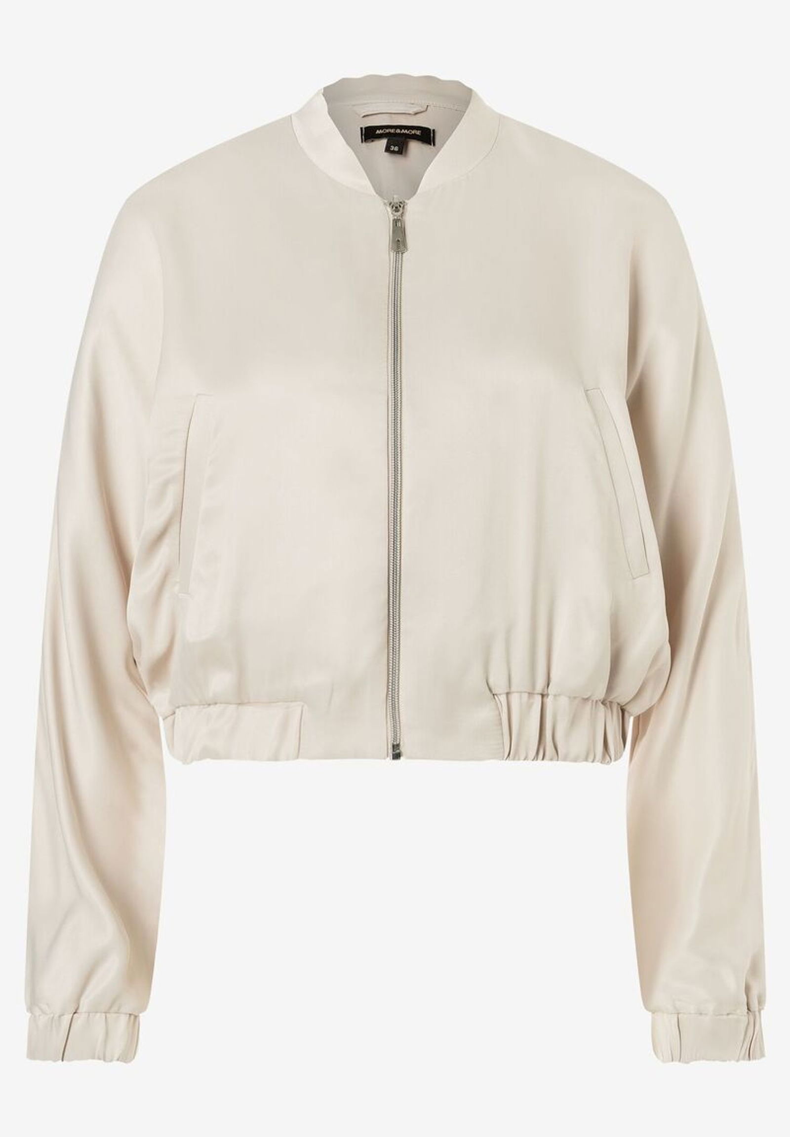 18d67cbdffe017ec13b52ab247bad185  |  Sateen Zipper Blouson, powder creme | 40 | ecru