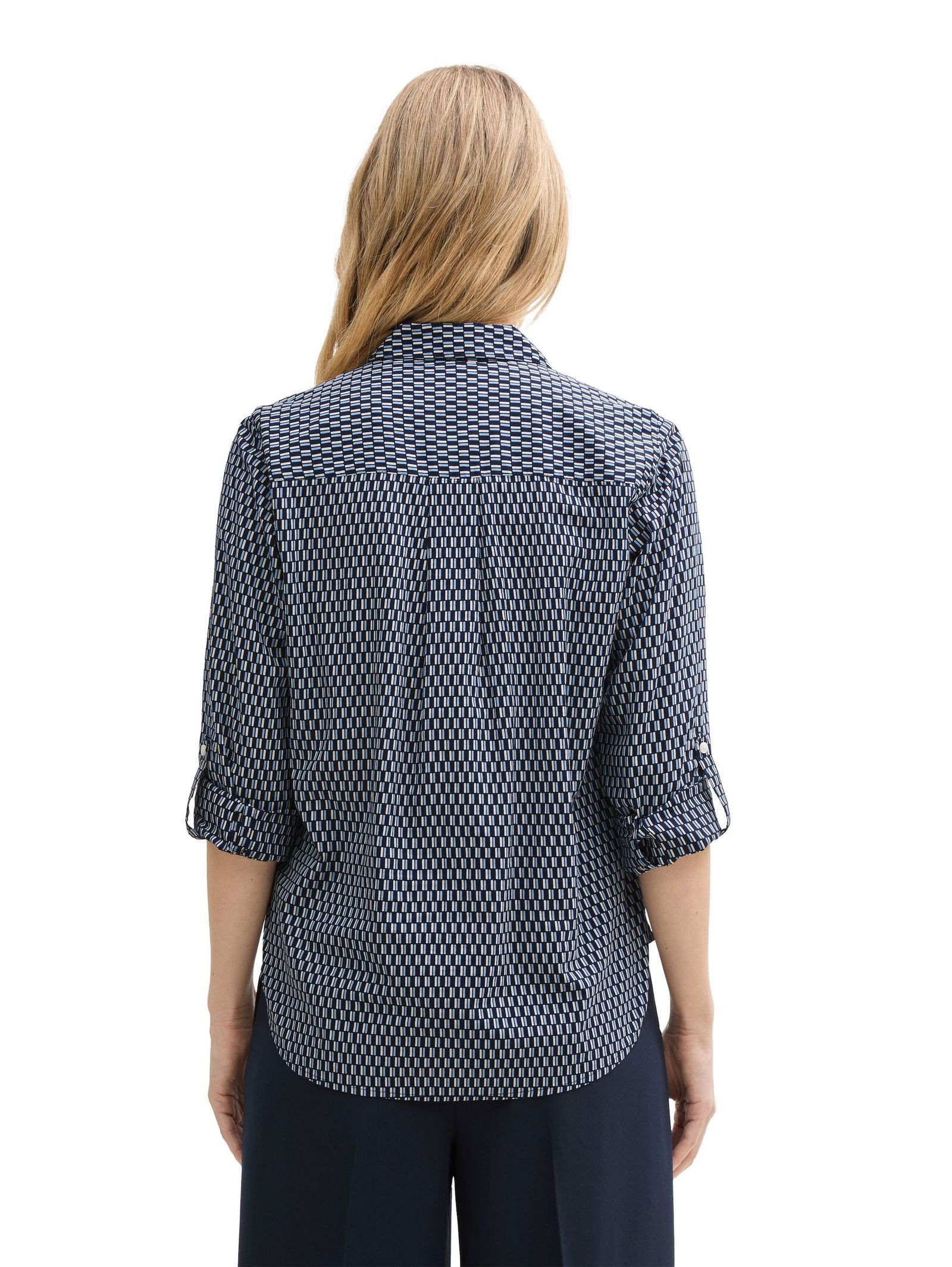 Tom Tailor |  Tom Tailor Druckbluse  | 36 | printed blue white minimal