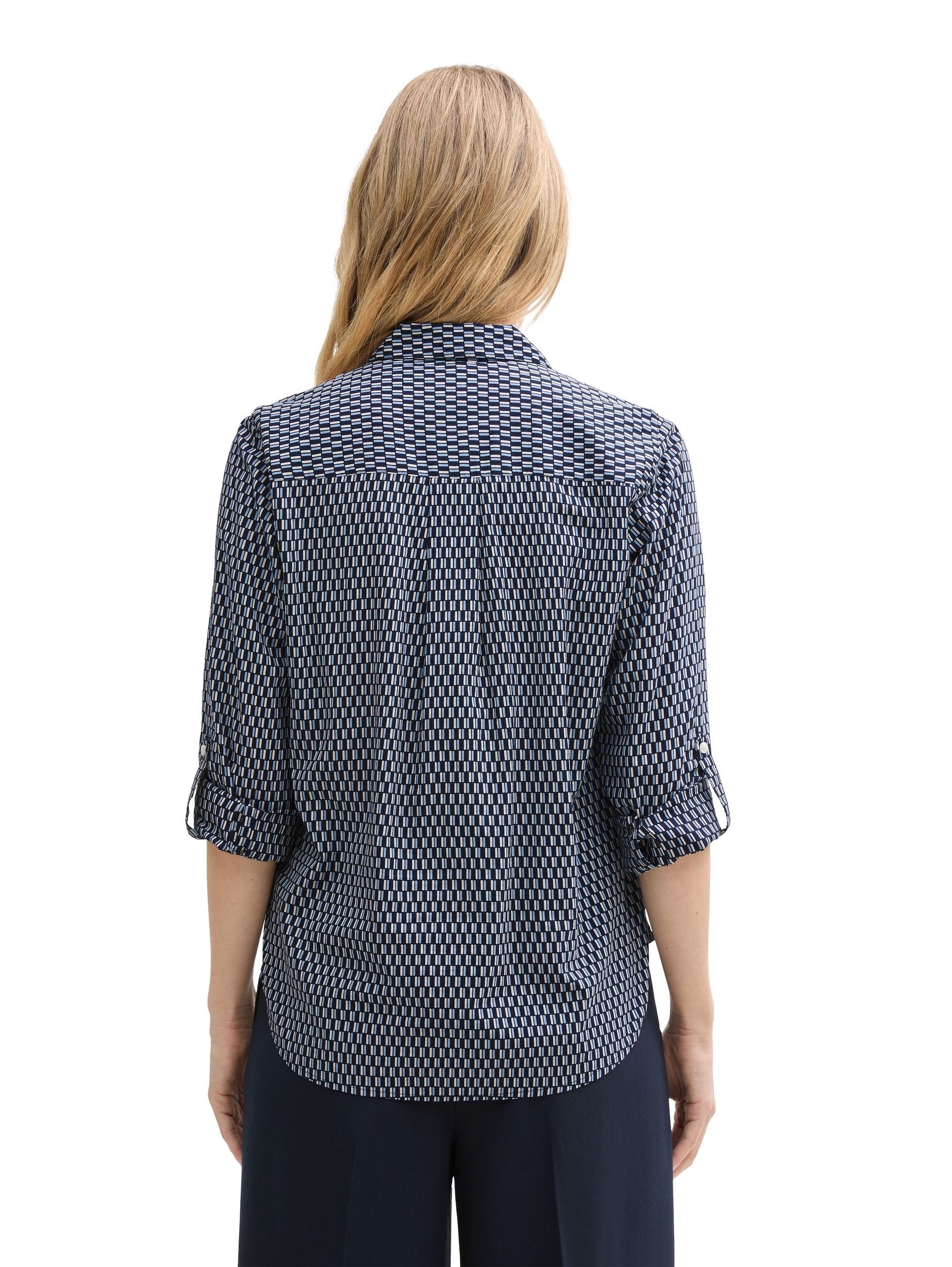 Tom Tailor |  Tom Tailor Druckbluse  | 36 | printed blue white minimal