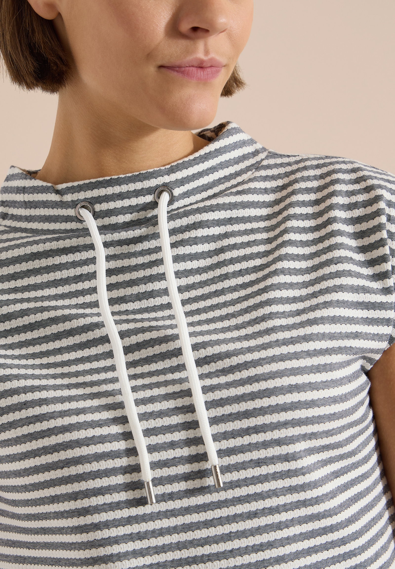 TOS Striped Structure Funnelne, urban dark blue #6