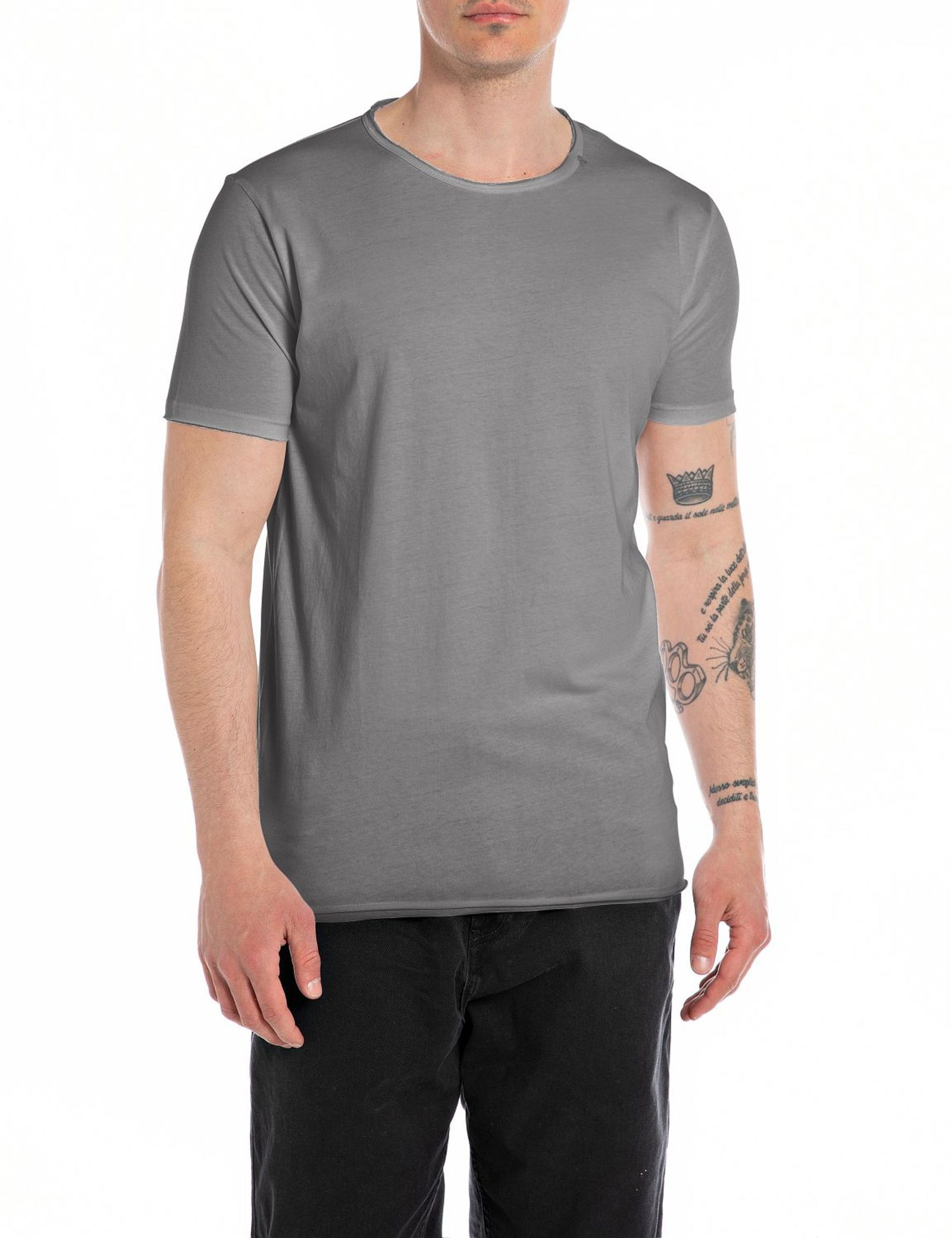 56fad3334c8bb4c722a0f08585e41baa Replay Rundhals T-Shirt aus Baumwolle