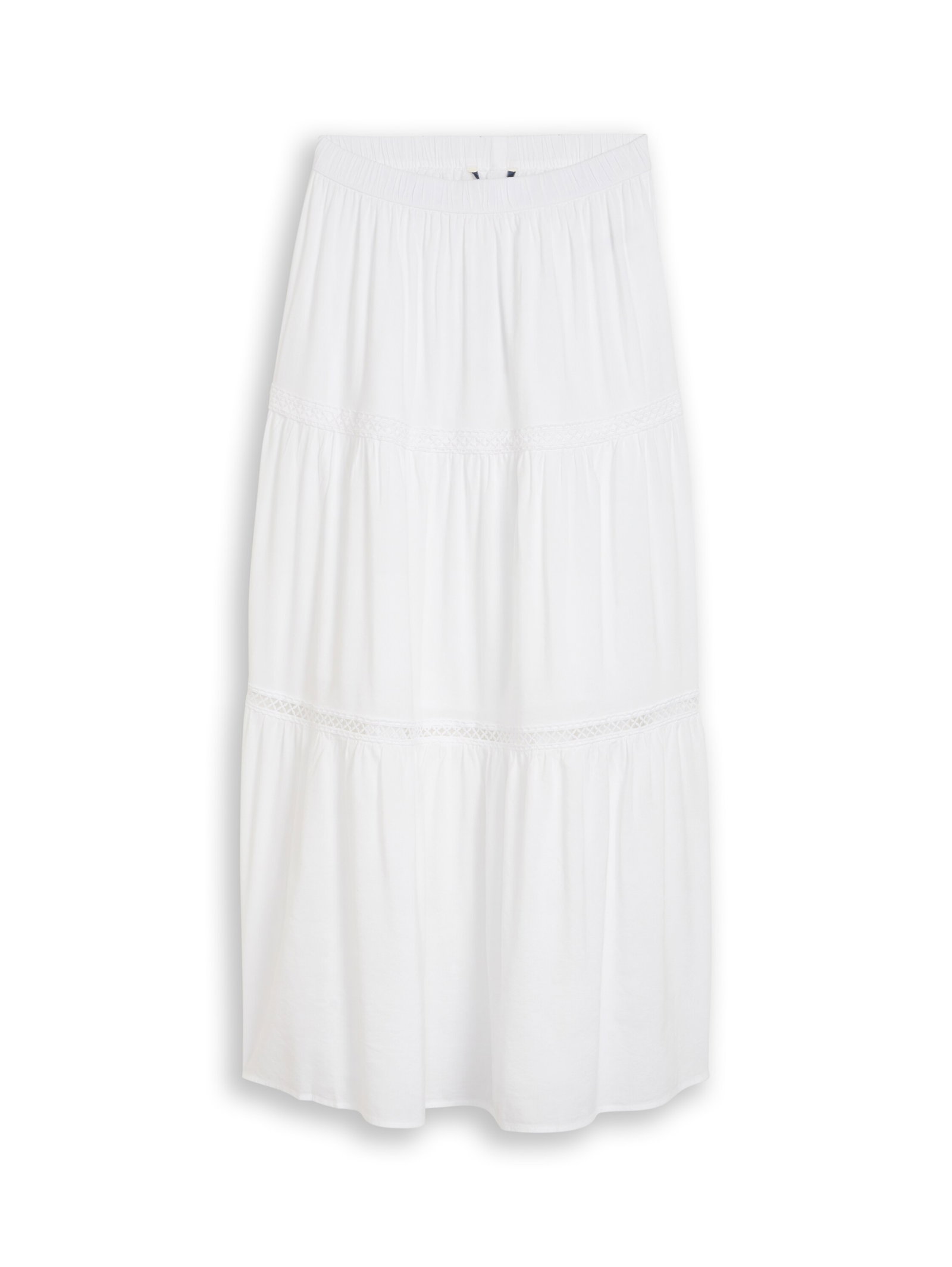 maxi volant skirt, White #1