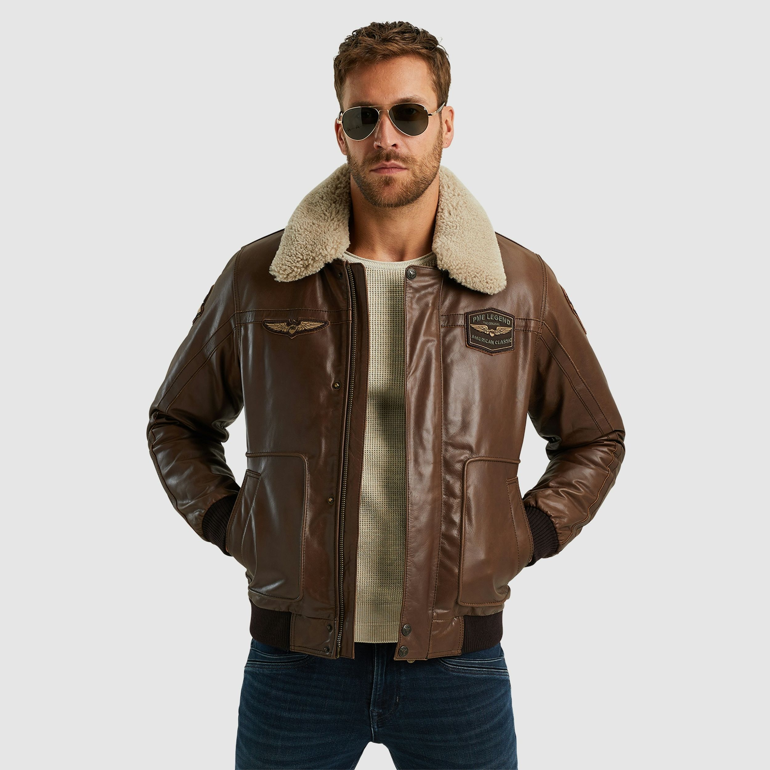 PME Legend |  PME Legend Lederjacke  | XXL | d.brown